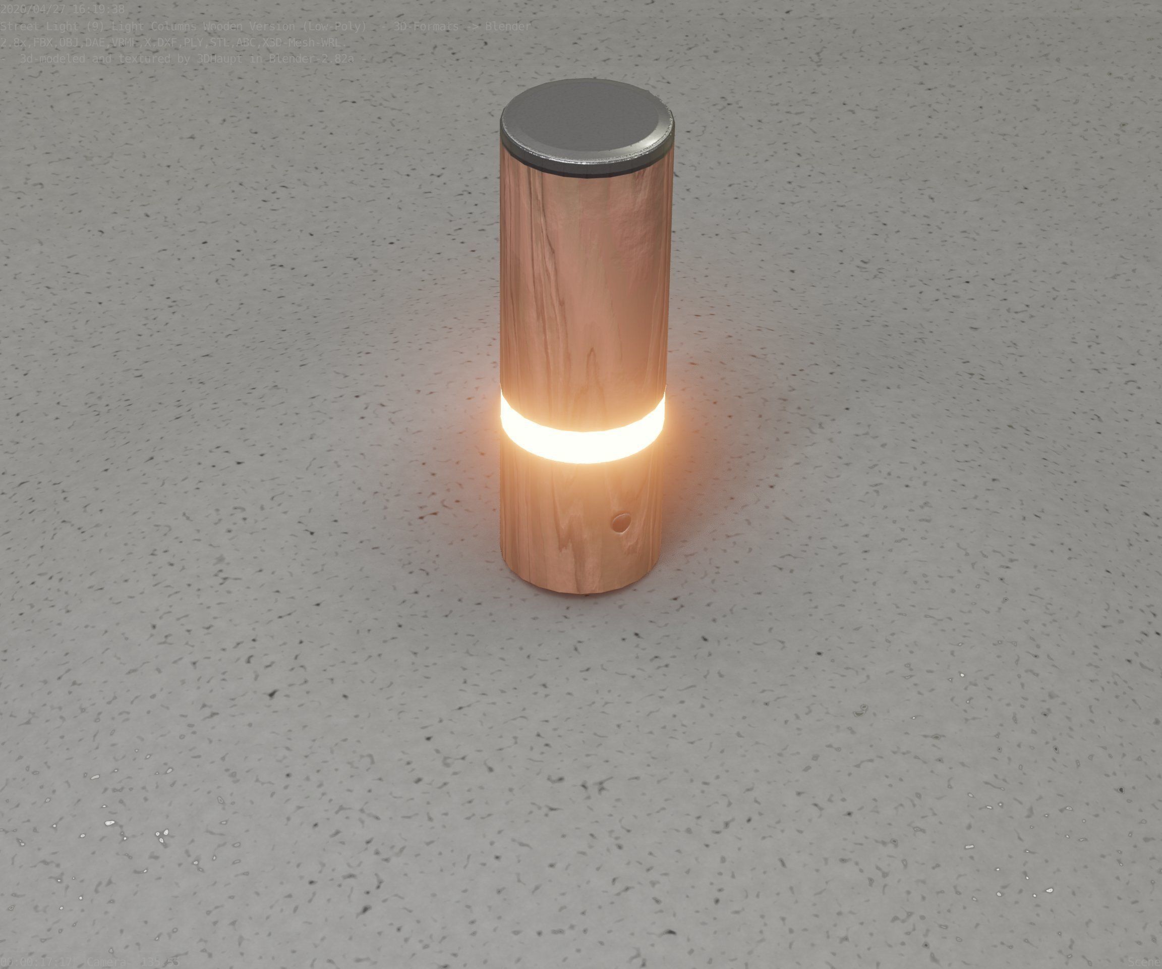 Wood Light-Column 5 - Low-Poly Street-Light Set-9 Low-poly 3D model_37
