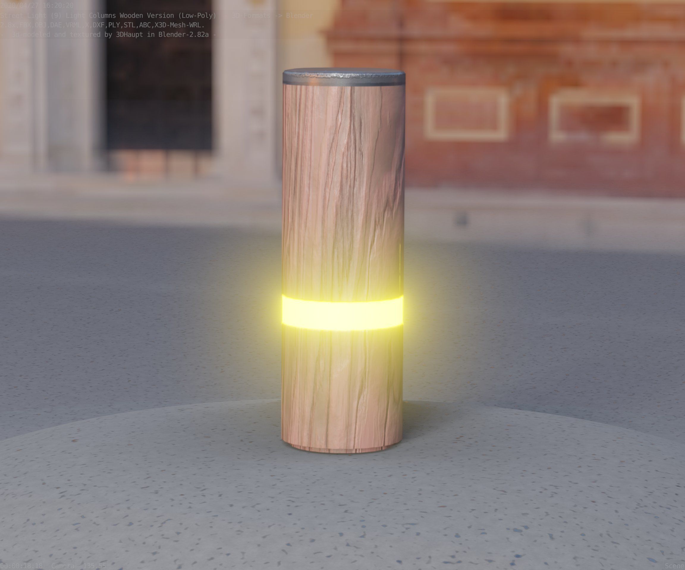 Wood Light-Column 5 - Low-Poly Street-Light Set-9 Low-poly 3D model_62