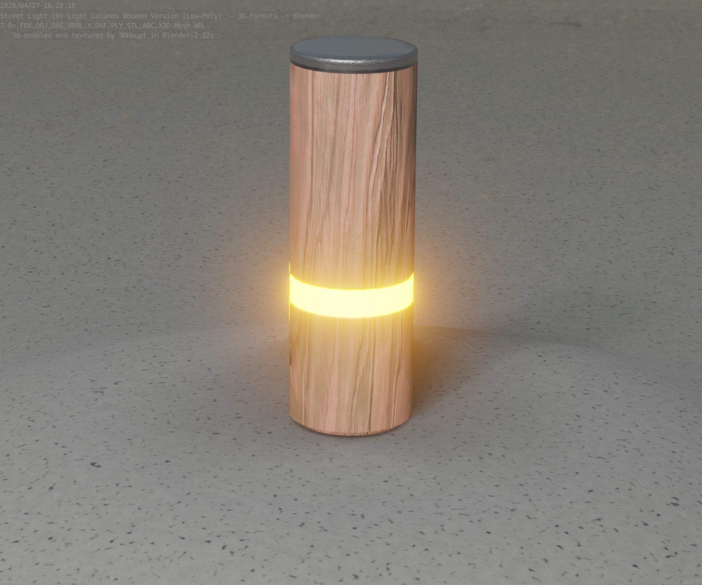 Wood Light-Column 5 - Low-Poly Street-Light Set-9 Low-poly 3D model_56