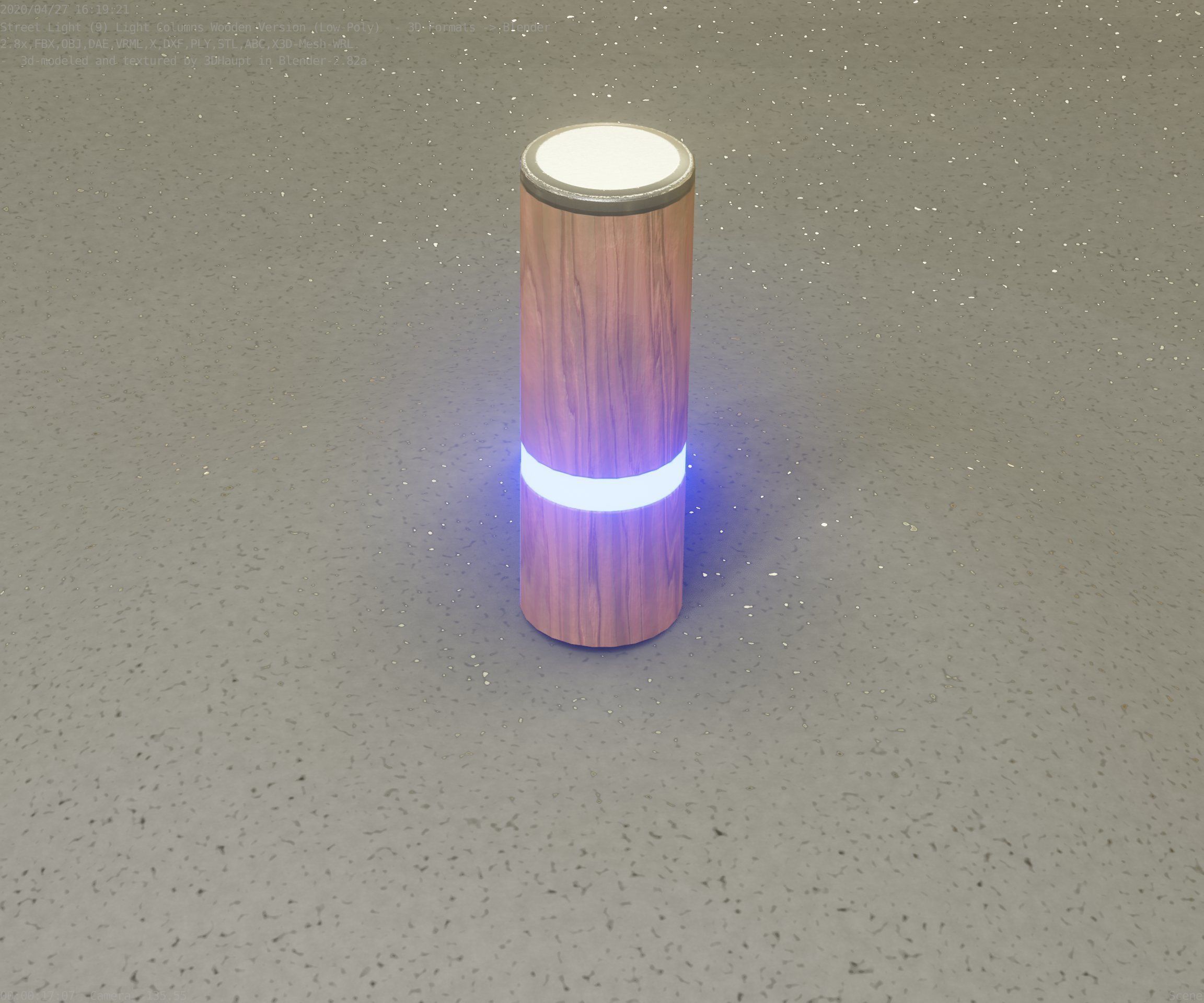 Wood Light-Column 5 - Low-Poly Street-Light Set-9 Low-poly 3D model_27