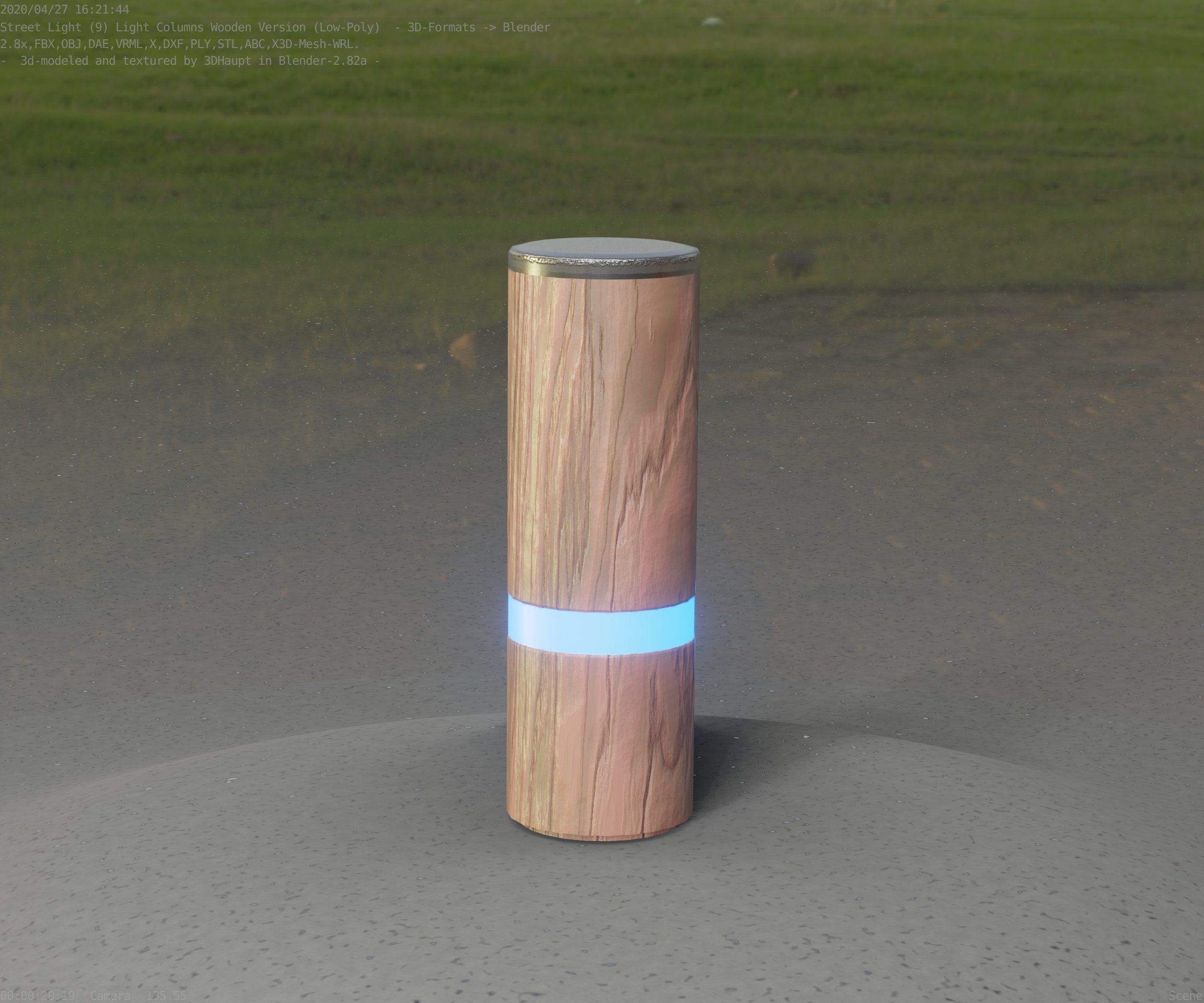 Wood Light-Column 5 - Low-Poly Street-Light Set-9 Low-poly 3D model_99
