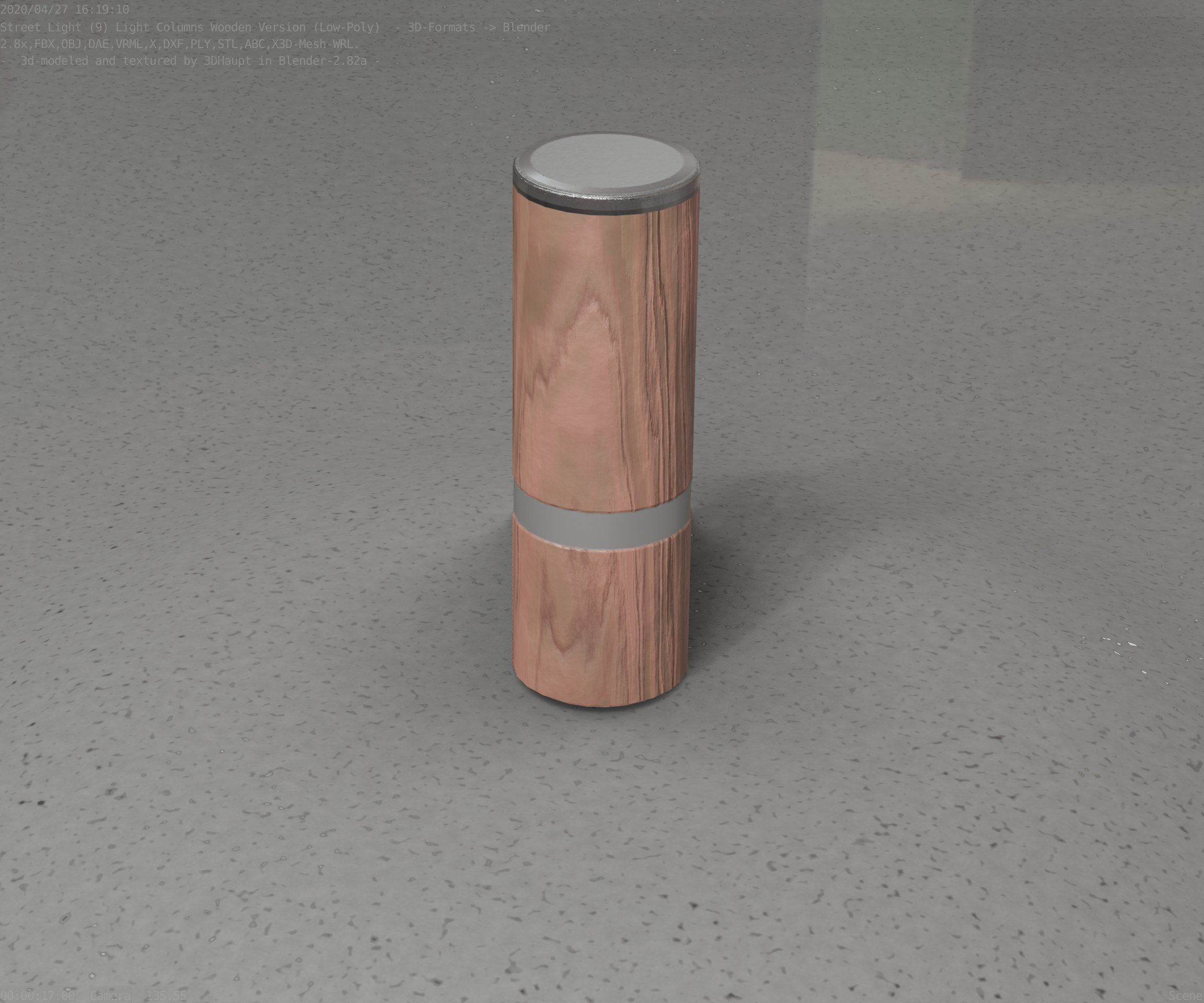 Wood Light-Column 5 - Low-Poly Street-Light Set-9 Low-poly 3D model_20