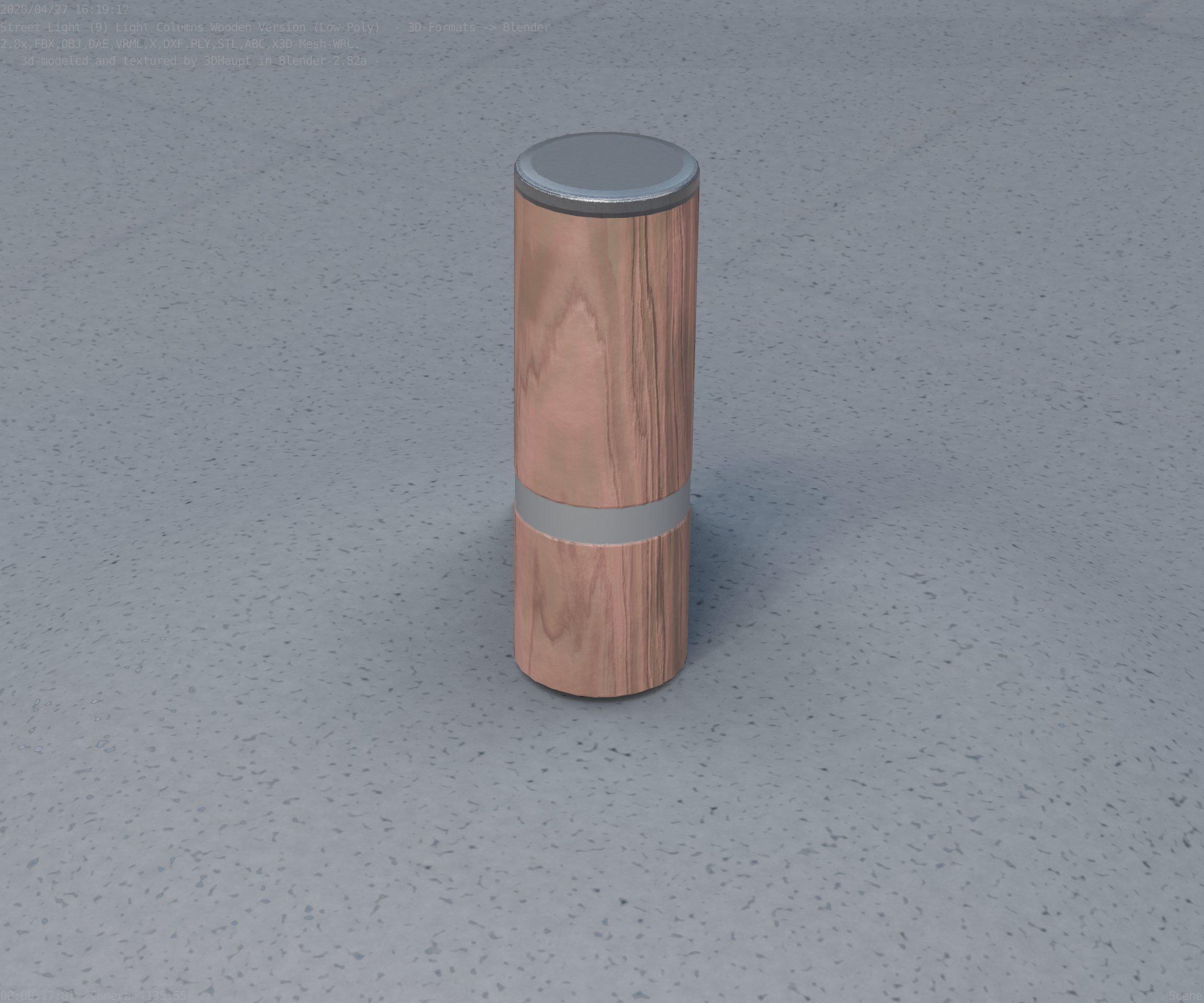 Wood Light-Column 5 - Low-Poly Street-Light Set-9 Low-poly 3D model_21