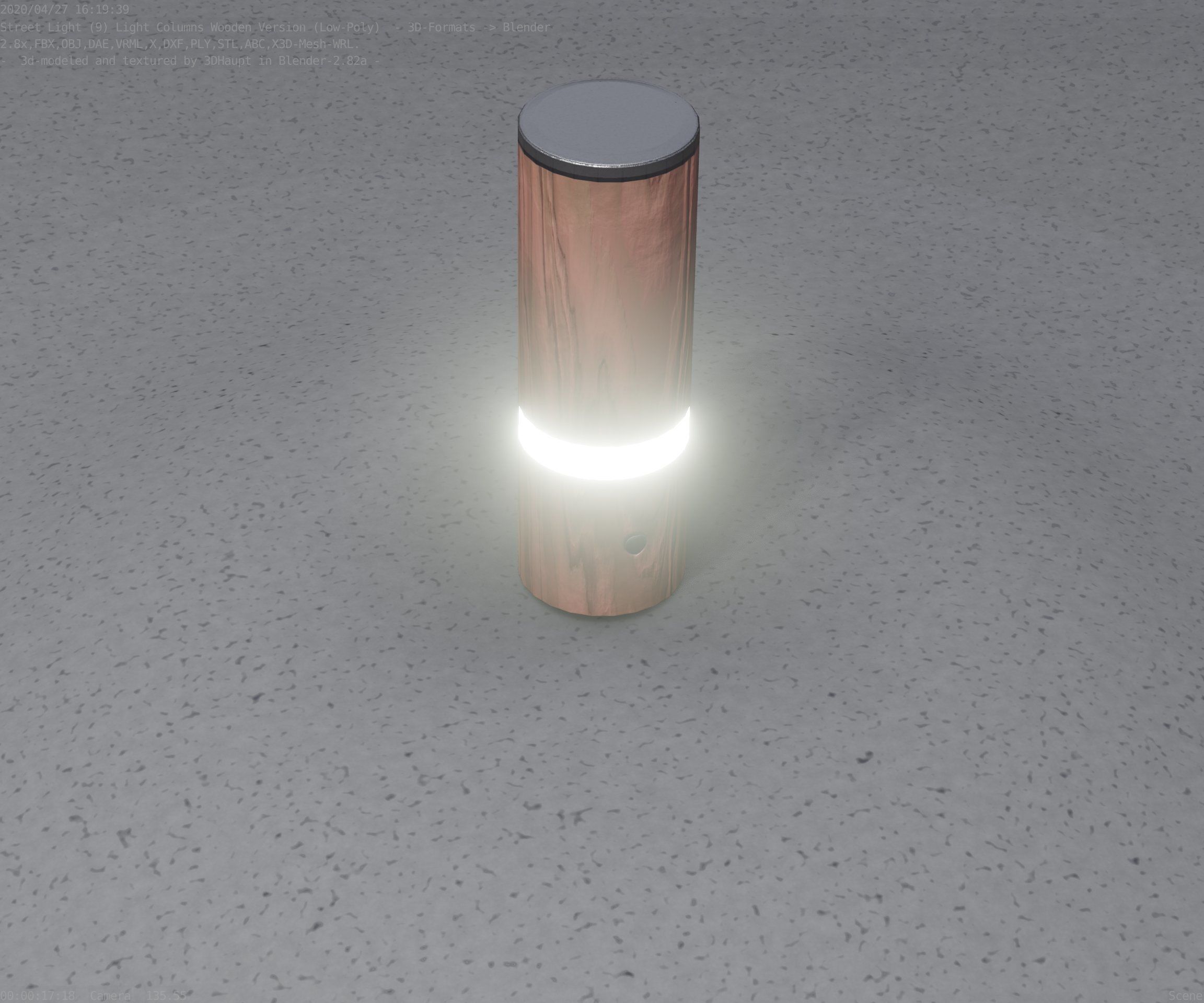 Wood Light-Column 5 - Low-Poly Street-Light Set-9 Low-poly 3D model_38