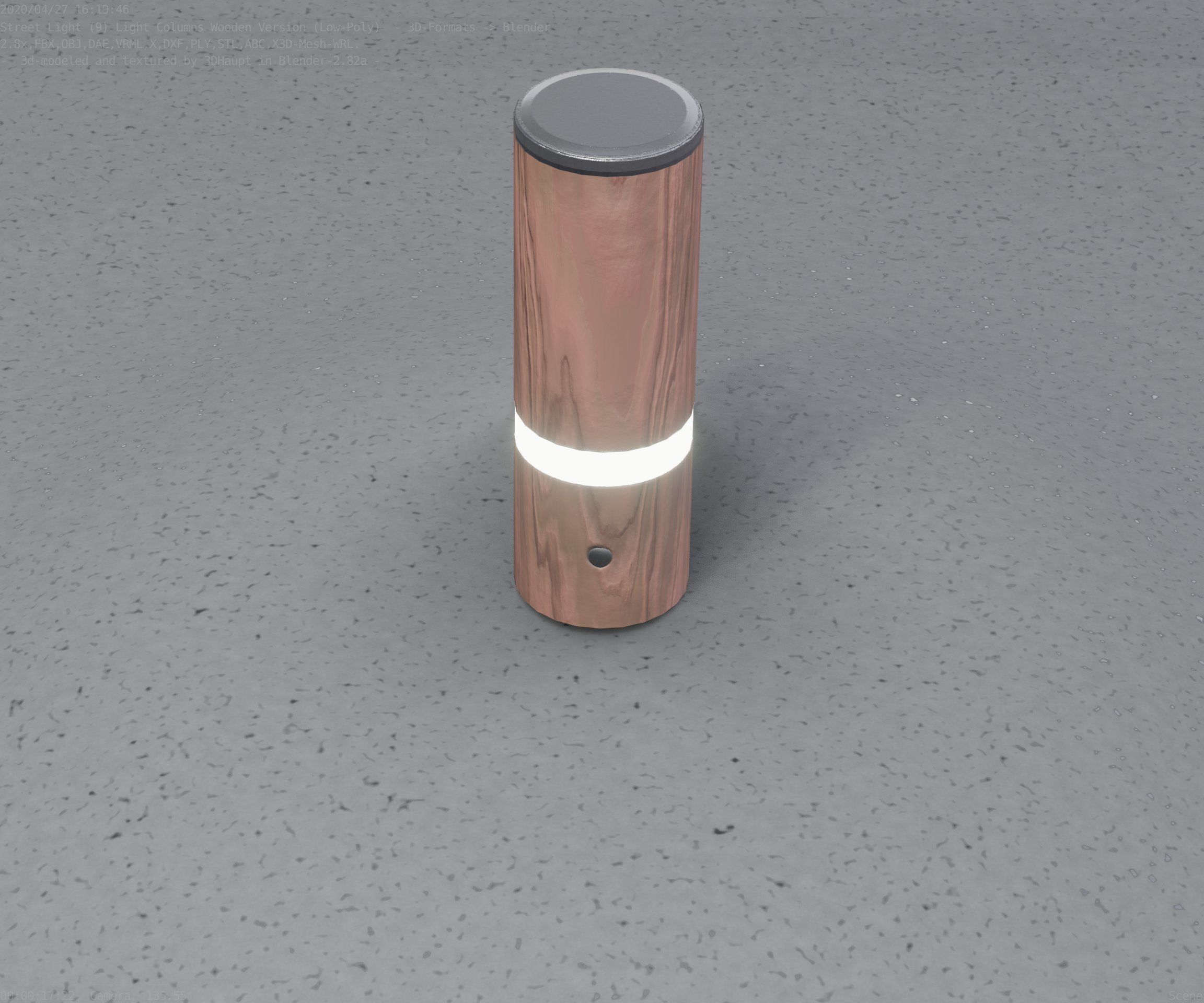 Wood Light-Column 5 - Low-Poly Street-Light Set-9 Low-poly 3D model_42