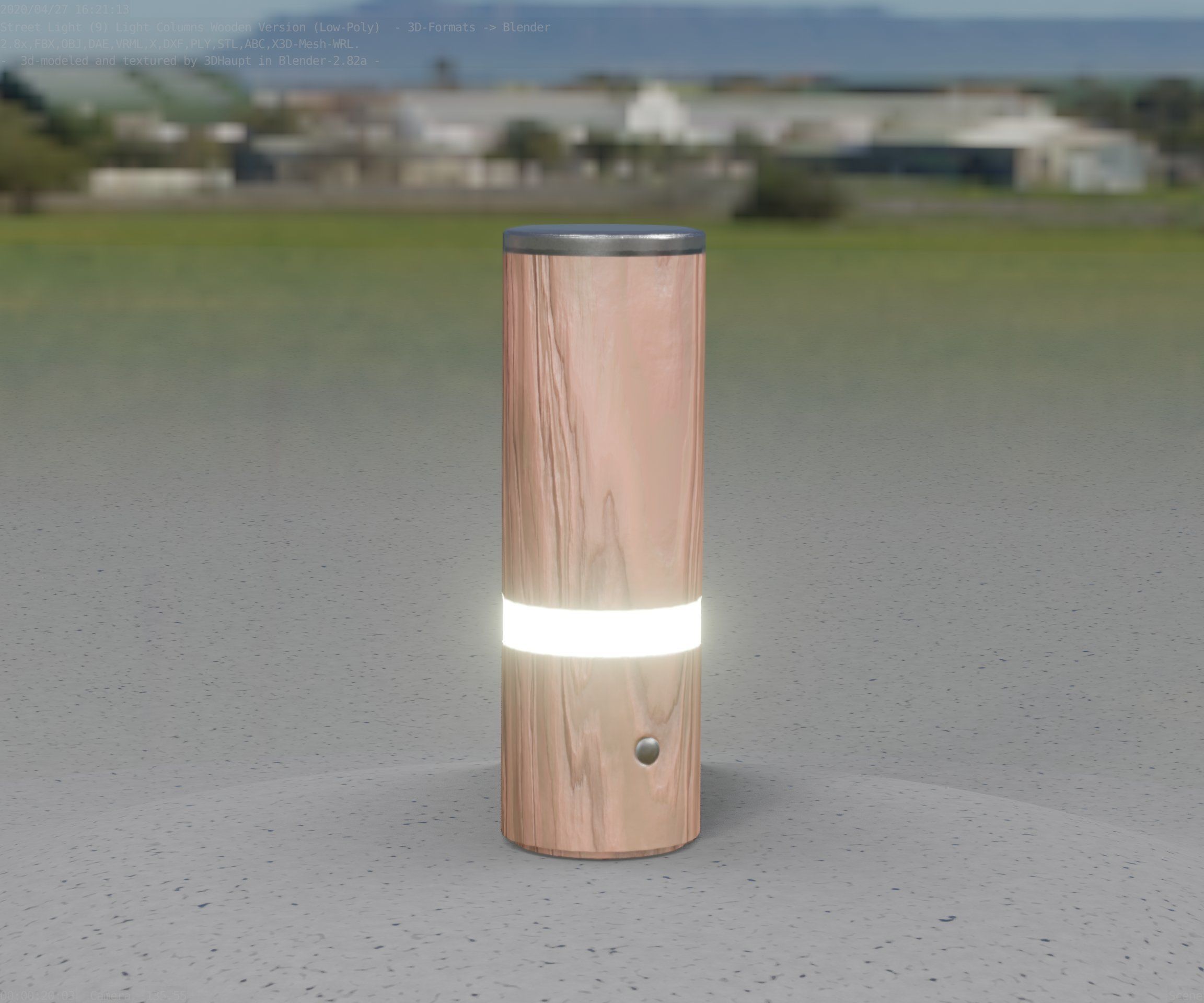 Wood Light-Column 5 - Low-Poly Street-Light Set-9 Low-poly 3D model_83