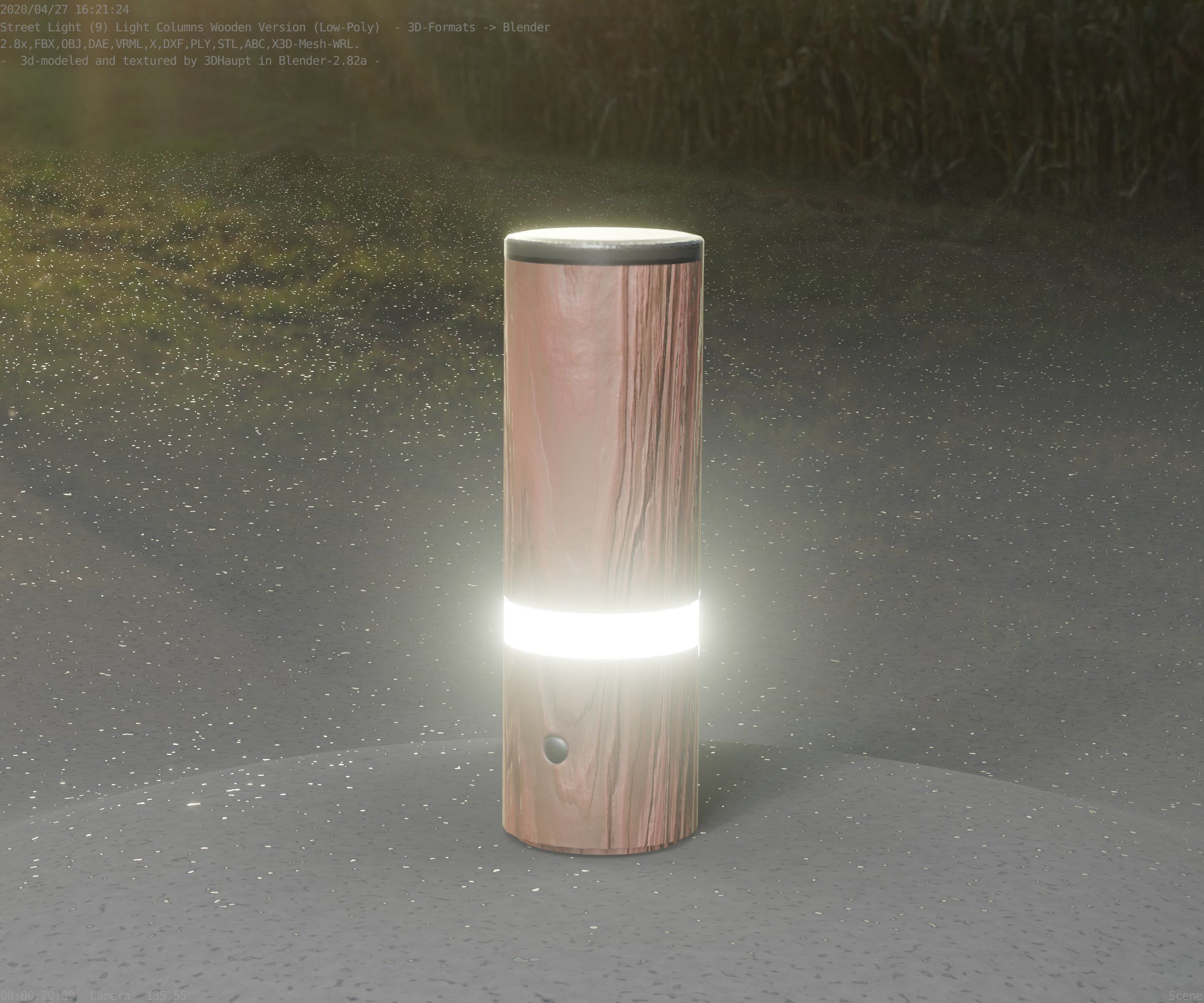 Wood Light-Column 5 - Low-Poly Street-Light Set-9 Low-poly 3D model_89