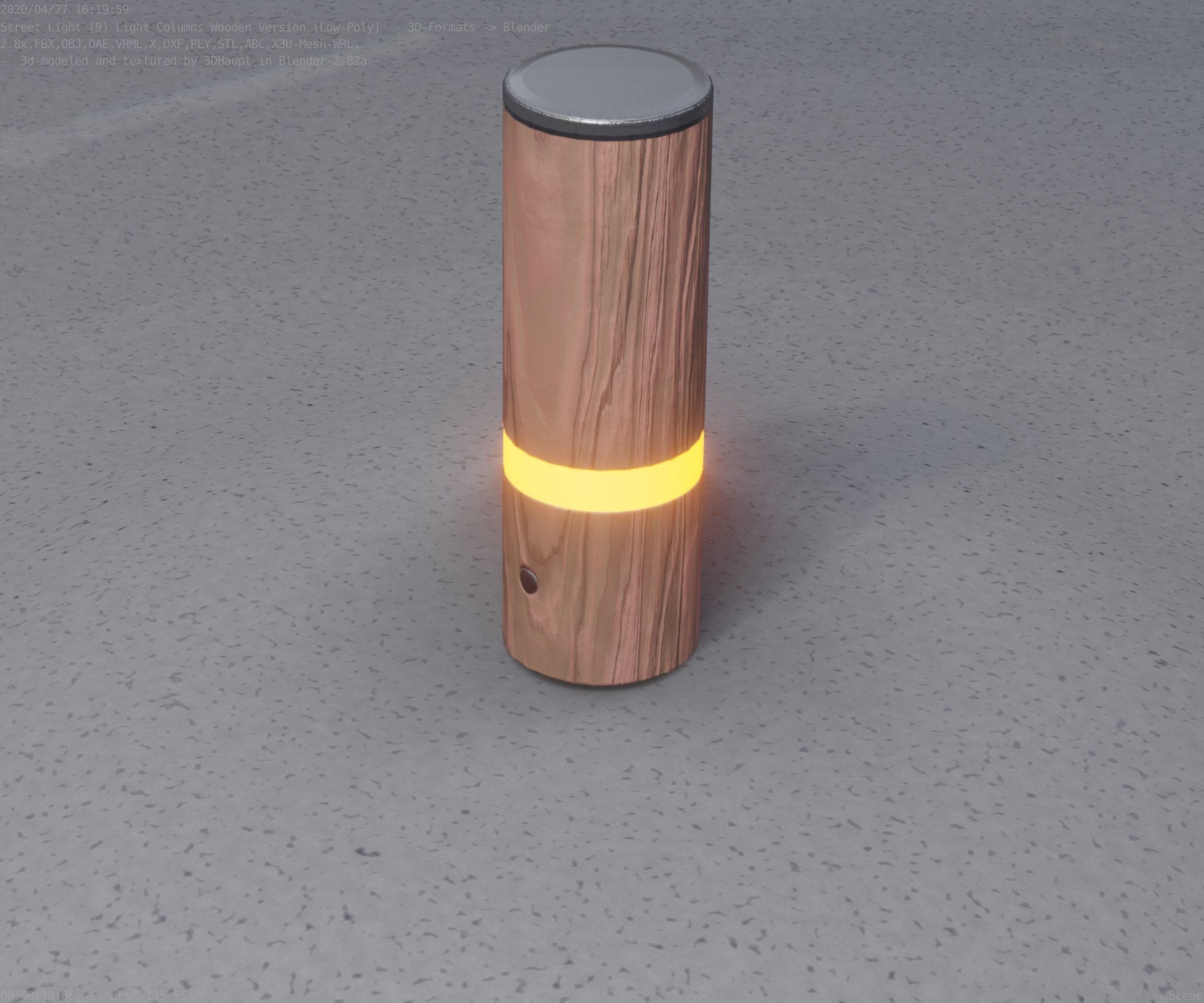 Wood Light-Column 5 - Low-Poly Street-Light Set-9 Low-poly 3D model_50