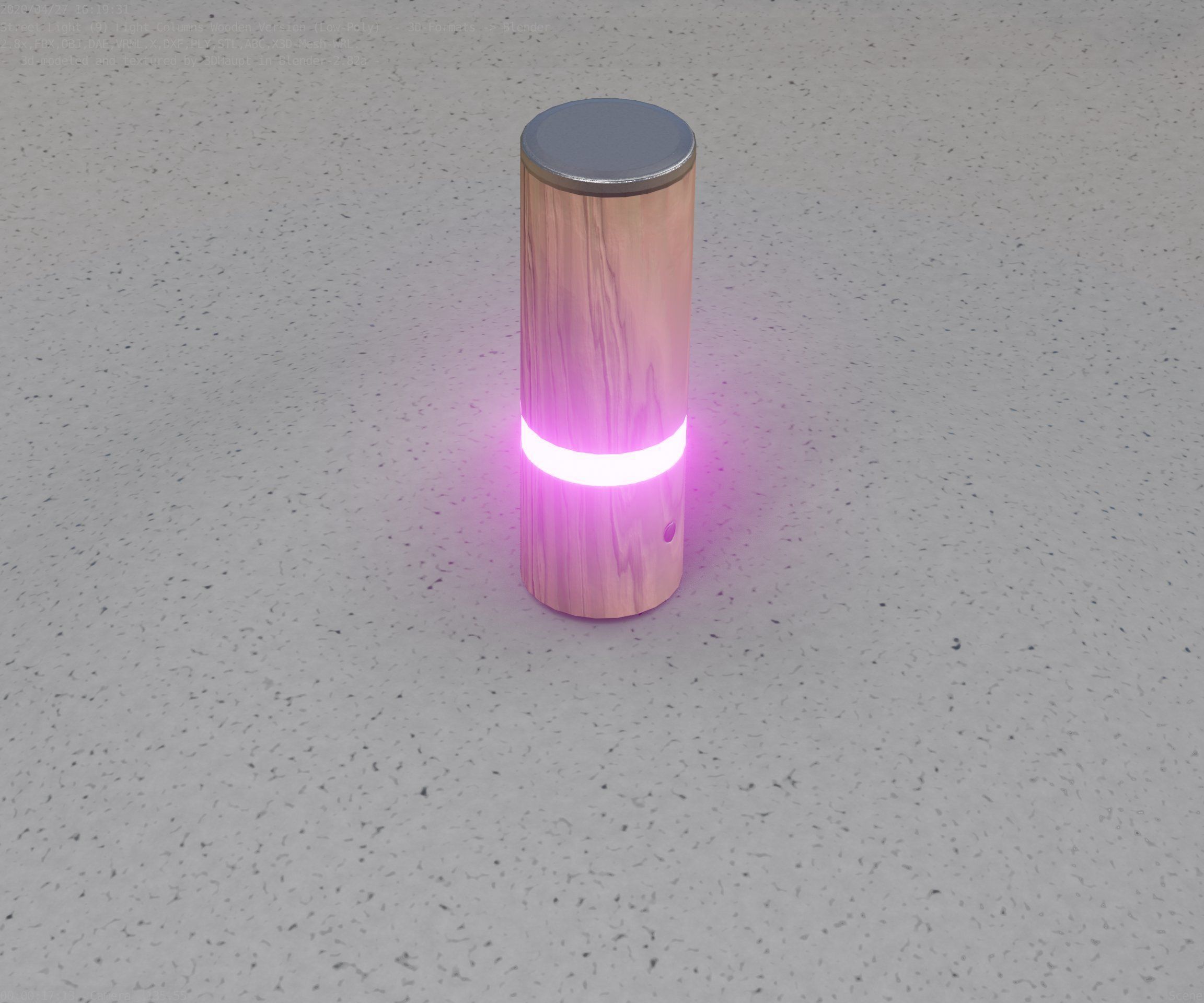 Wood Light-Column 5 - Low-Poly Street-Light Set-9 Low-poly 3D model_33