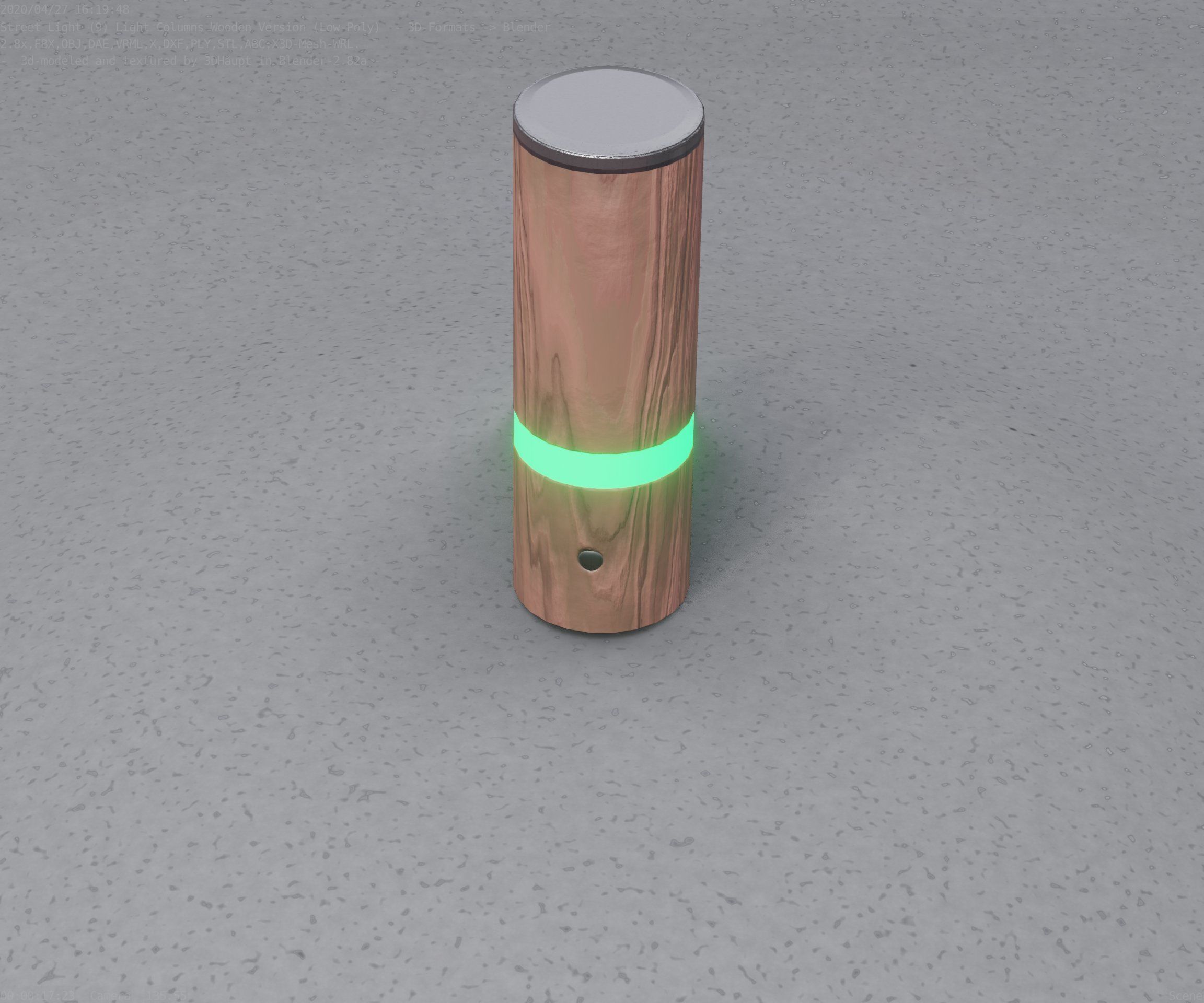 Wood Light-Column 5 - Low-Poly Street-Light Set-9 Low-poly 3D model_43
