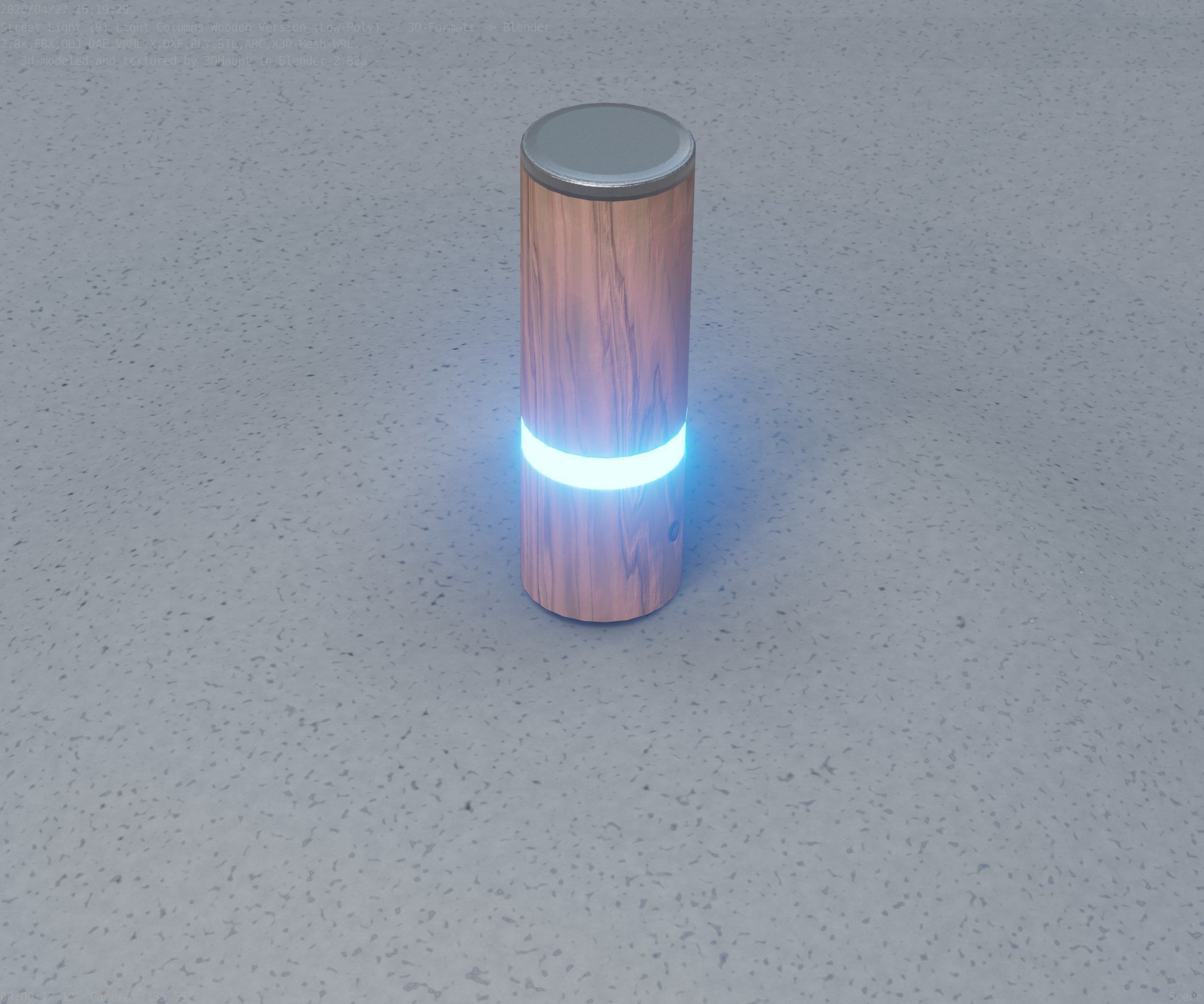 Wood Light-Column 5 - Low-Poly Street-Light Set-9 Low-poly 3D model_32