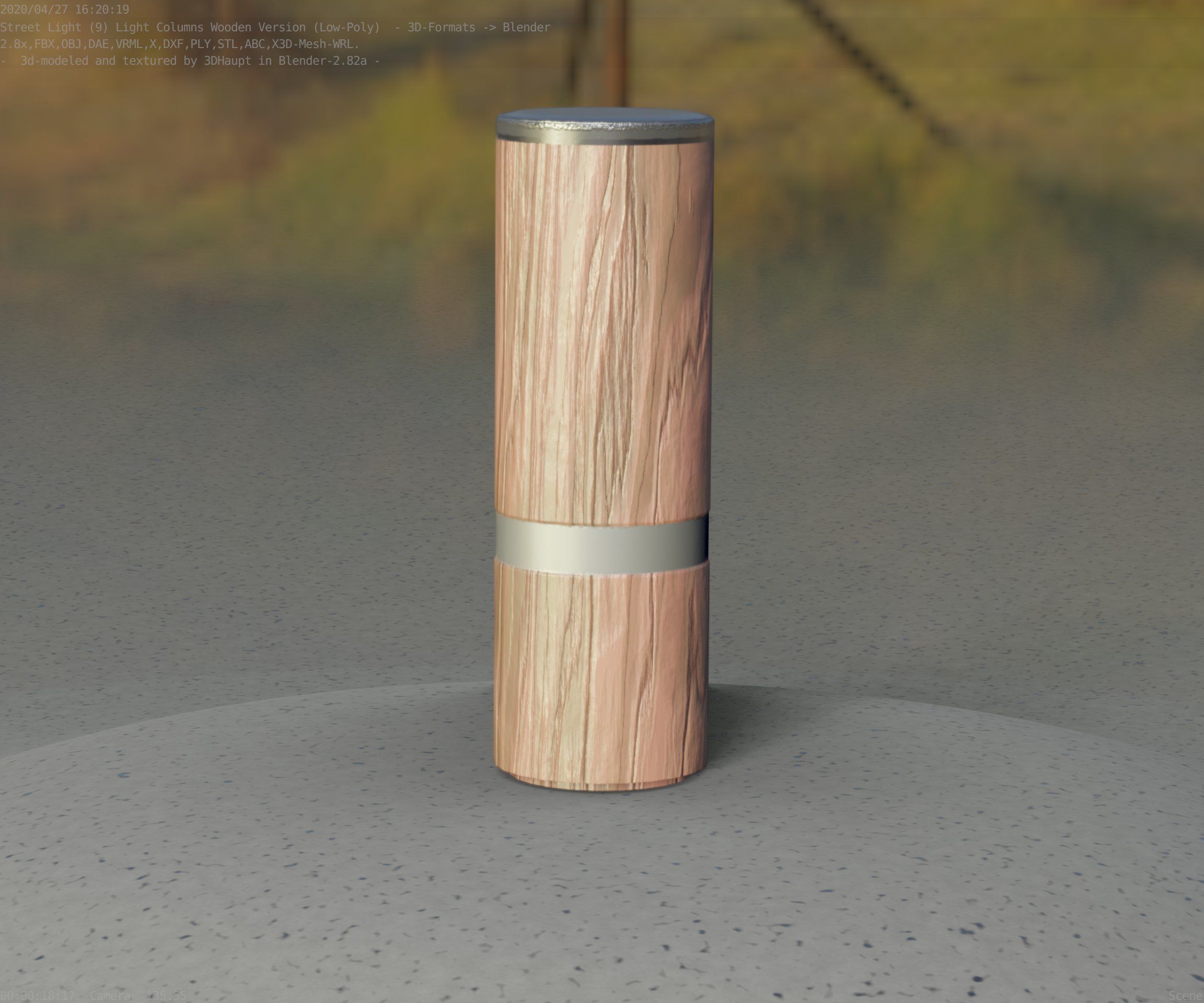 Wood Light-Column 5 - Low-Poly Street-Light Set-9 Low-poly 3D model_61