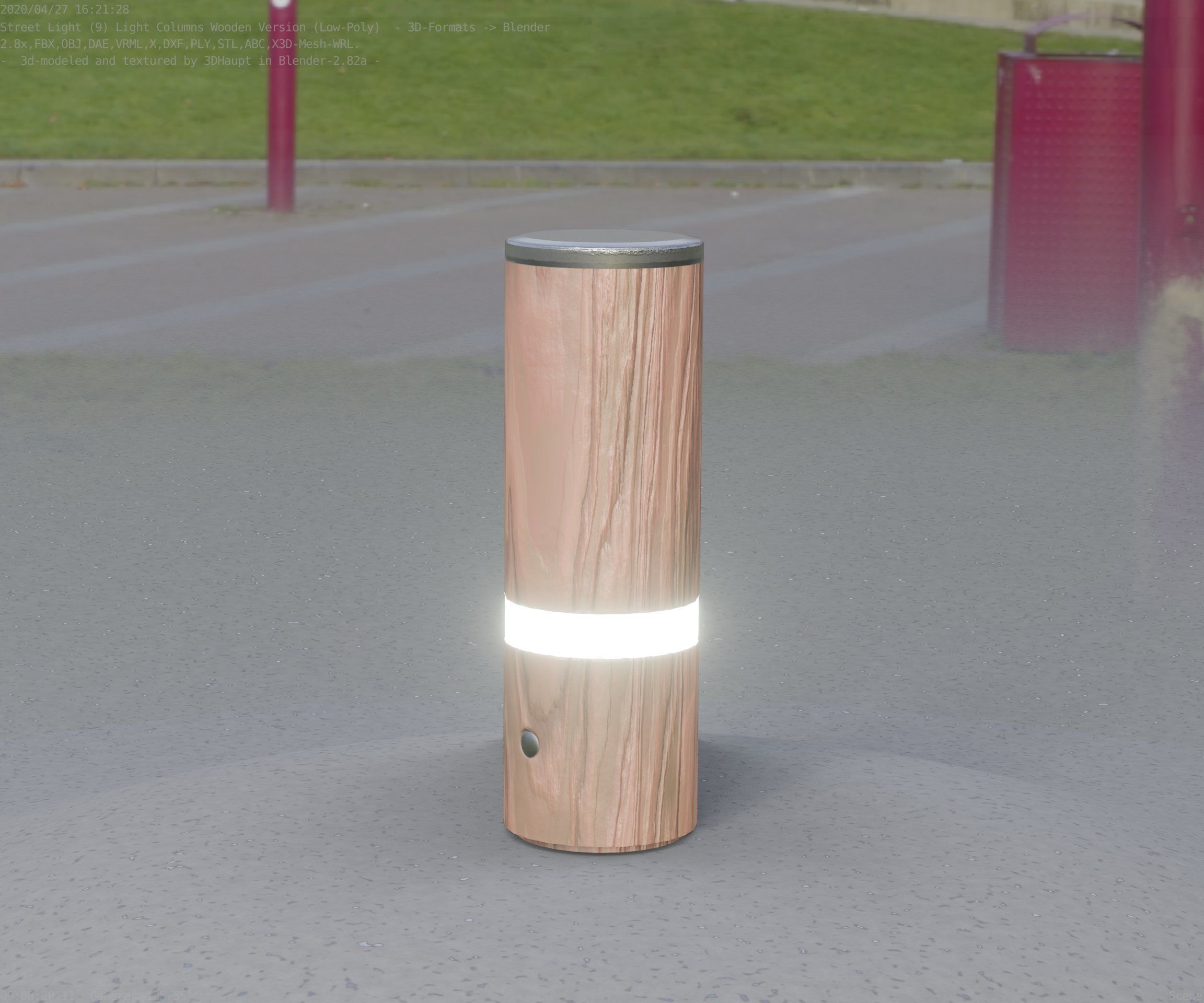 Wood Light-Column 5 - Low-Poly Street-Light Set-9 Low-poly 3D model_91