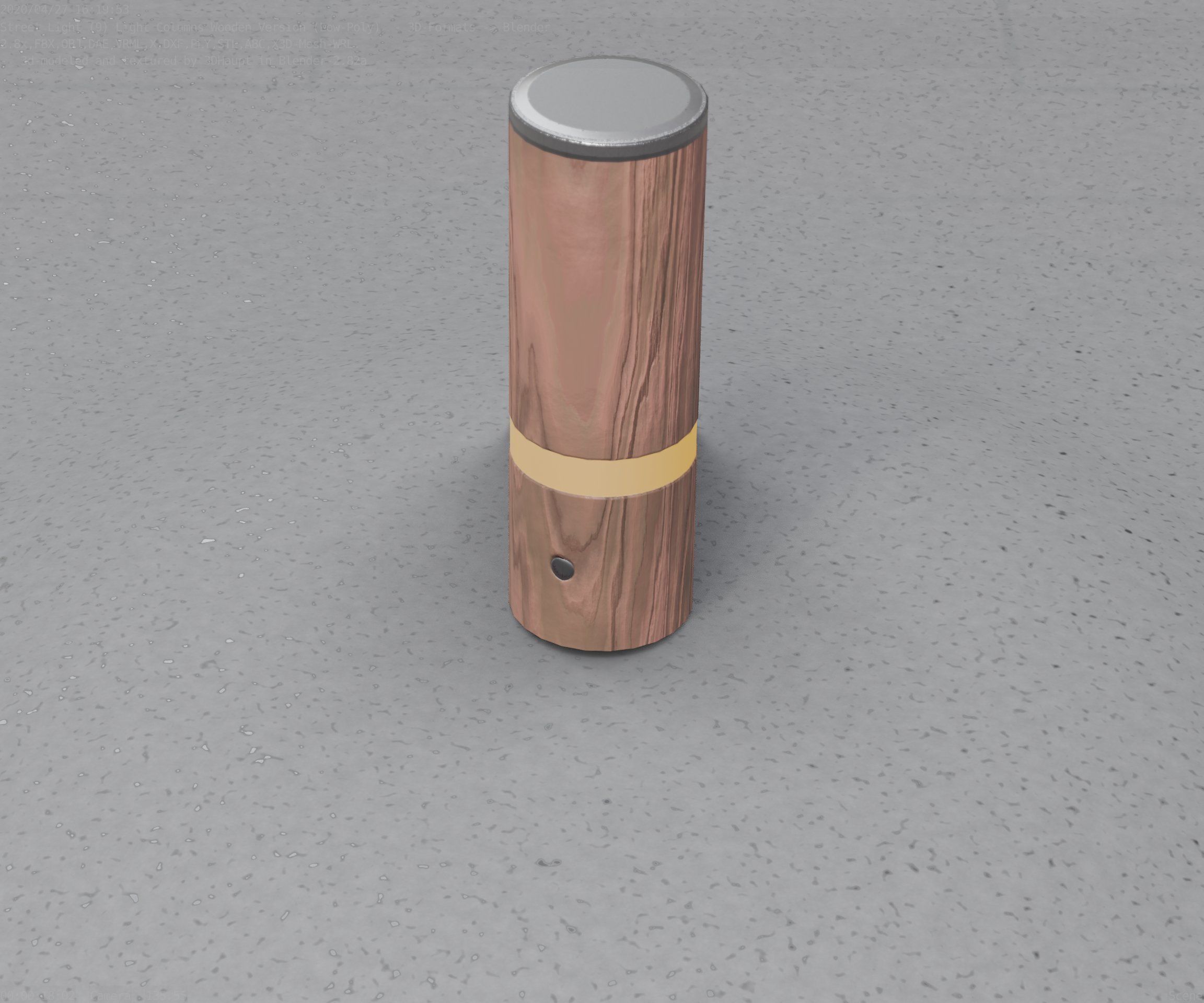 Wood Light-Column 5 - Low-Poly Street-Light Set-9 Low-poly 3D model_46