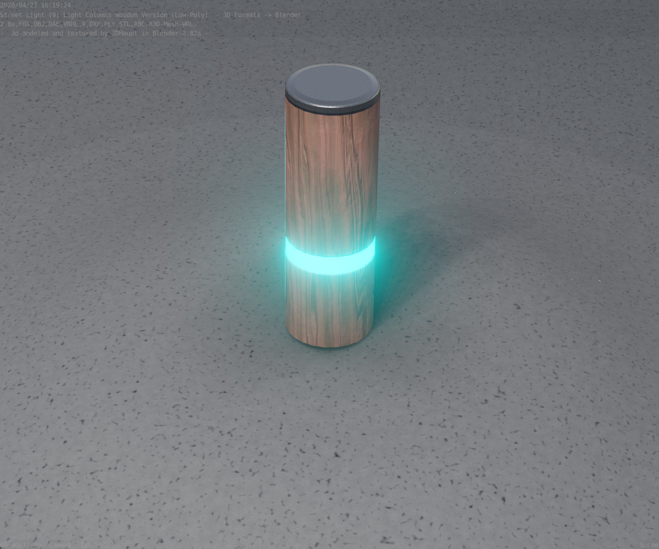 Wood Light-Column 5 - Low-Poly Street-Light Set-9 Low-poly 3D model_29