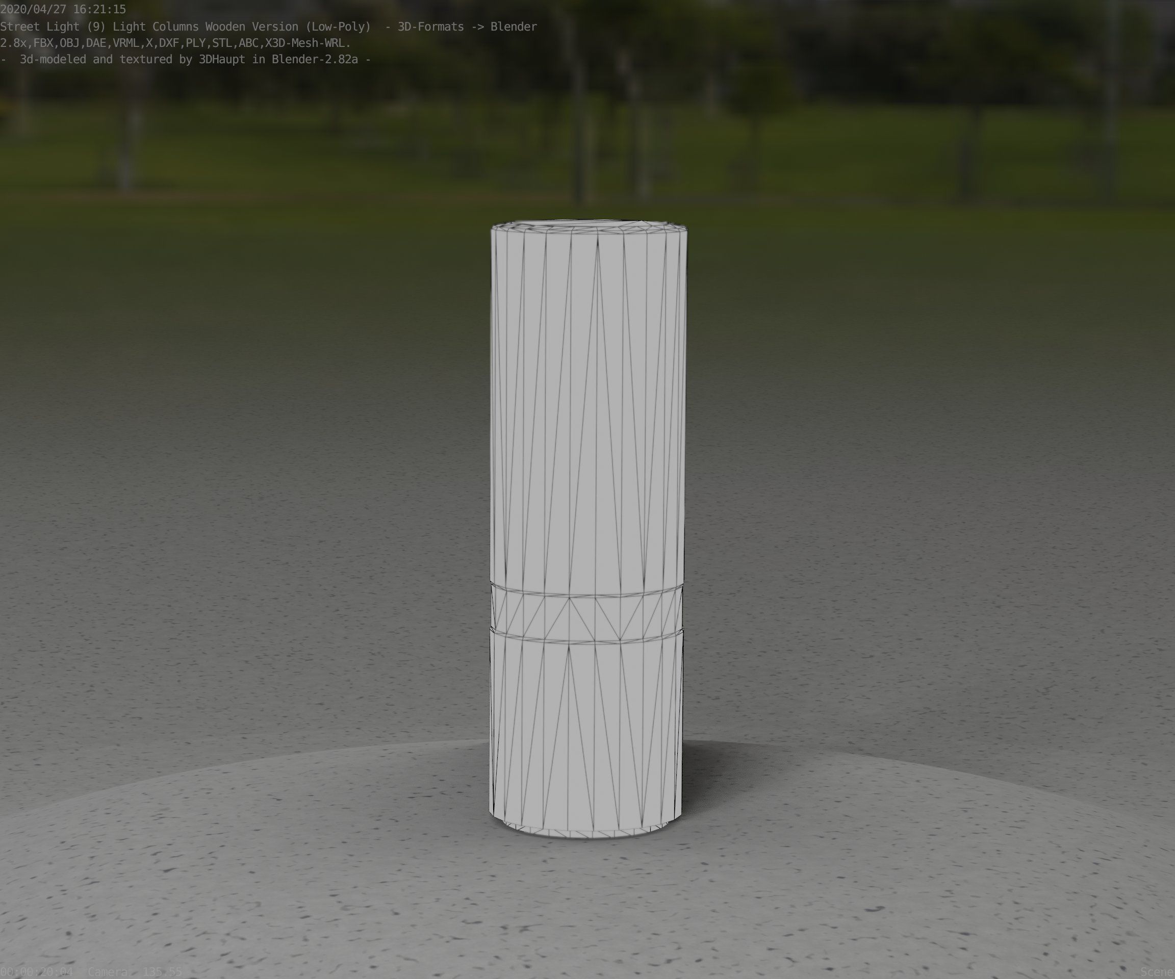 Wood Light-Column 5 - Low-Poly Street-Light Set-9 Low-poly 3D model_84