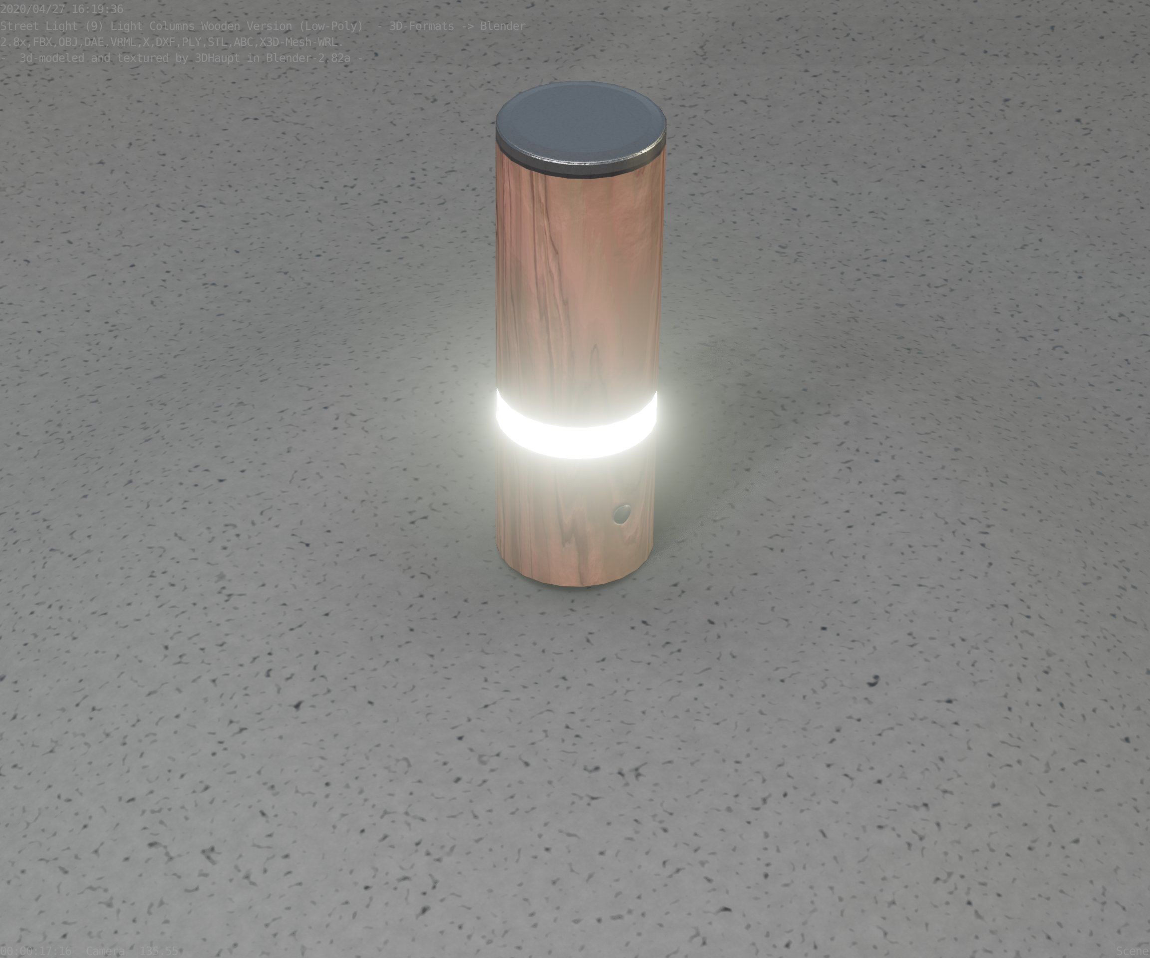 Wood Light-Column 5 - Low-Poly Street-Light Set-9 Low-poly 3D model_36