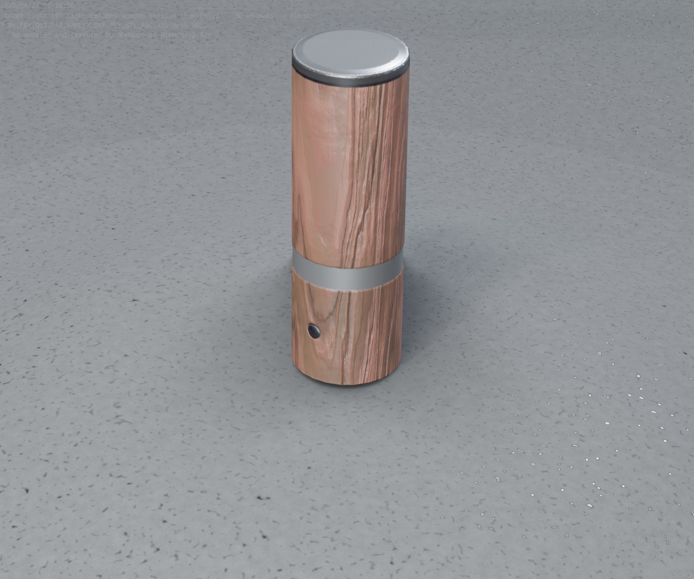 Wood Light-Column 5 - Low-Poly Street-Light Set-9 Low-poly 3D model_48