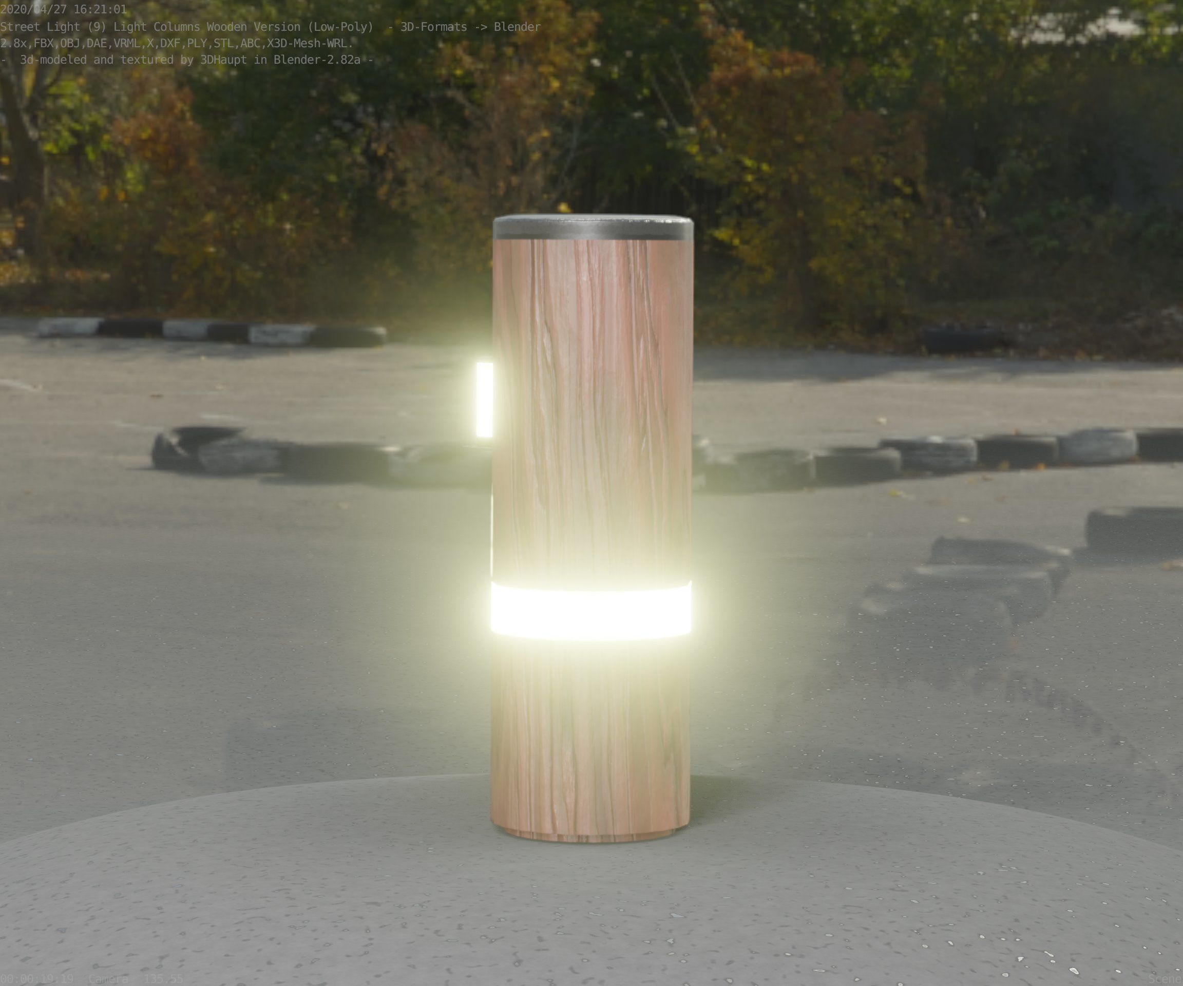 Wood Light-Column 5 - Low-Poly Street-Light Set-9 Low-poly 3D model_75