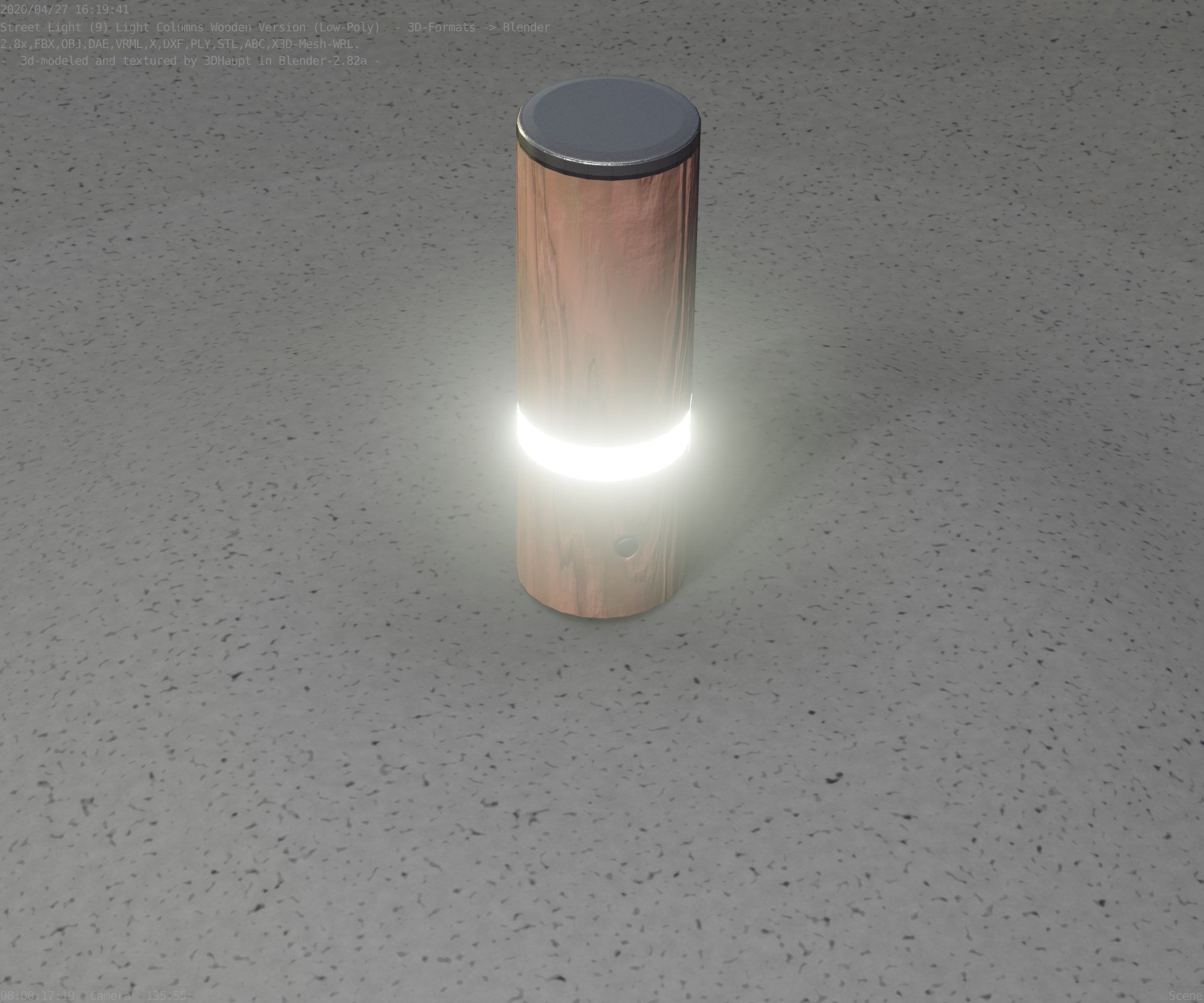 Wood Light-Column 5 - Low-Poly Street-Light Set-9 Low-poly 3D model_39