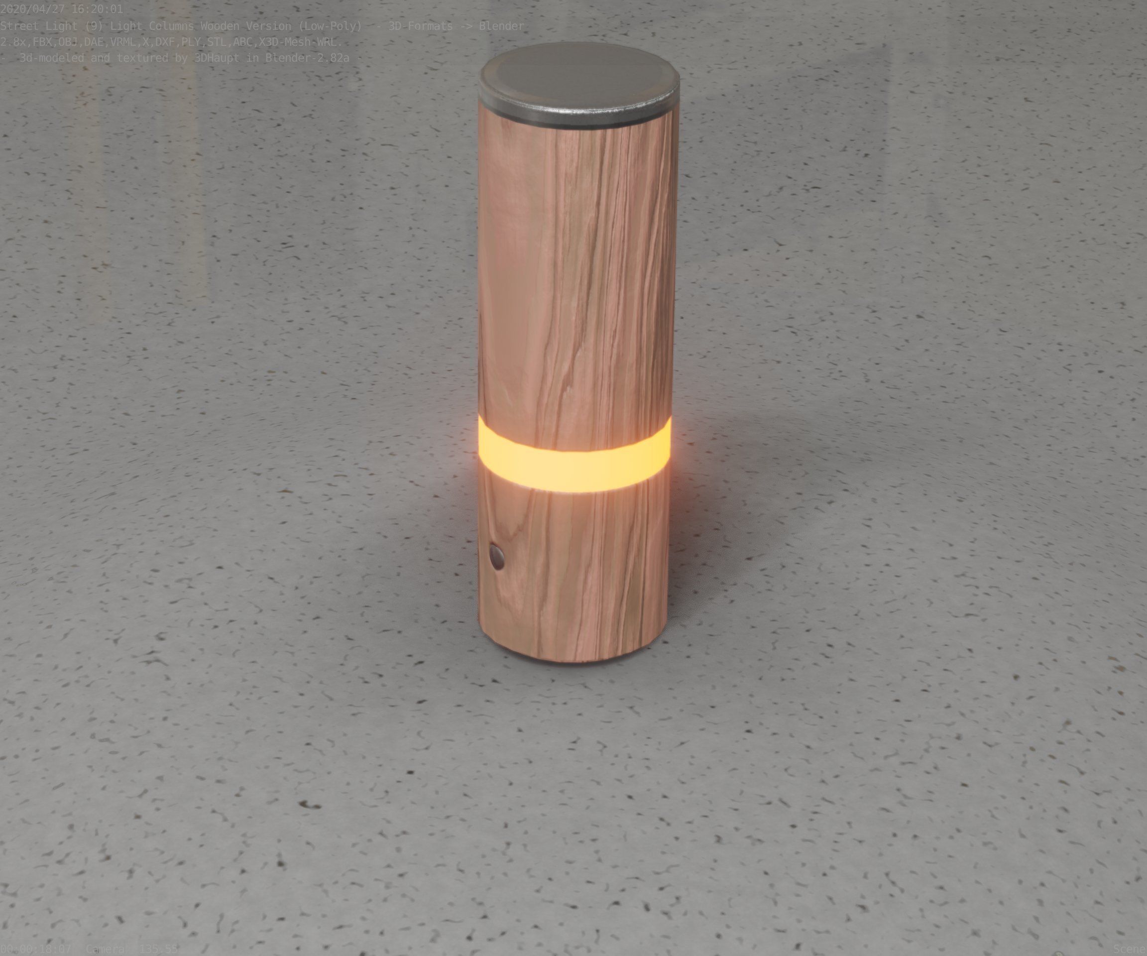 Wood Light-Column 5 - Low-Poly Street-Light Set-9 Low-poly 3D model_51