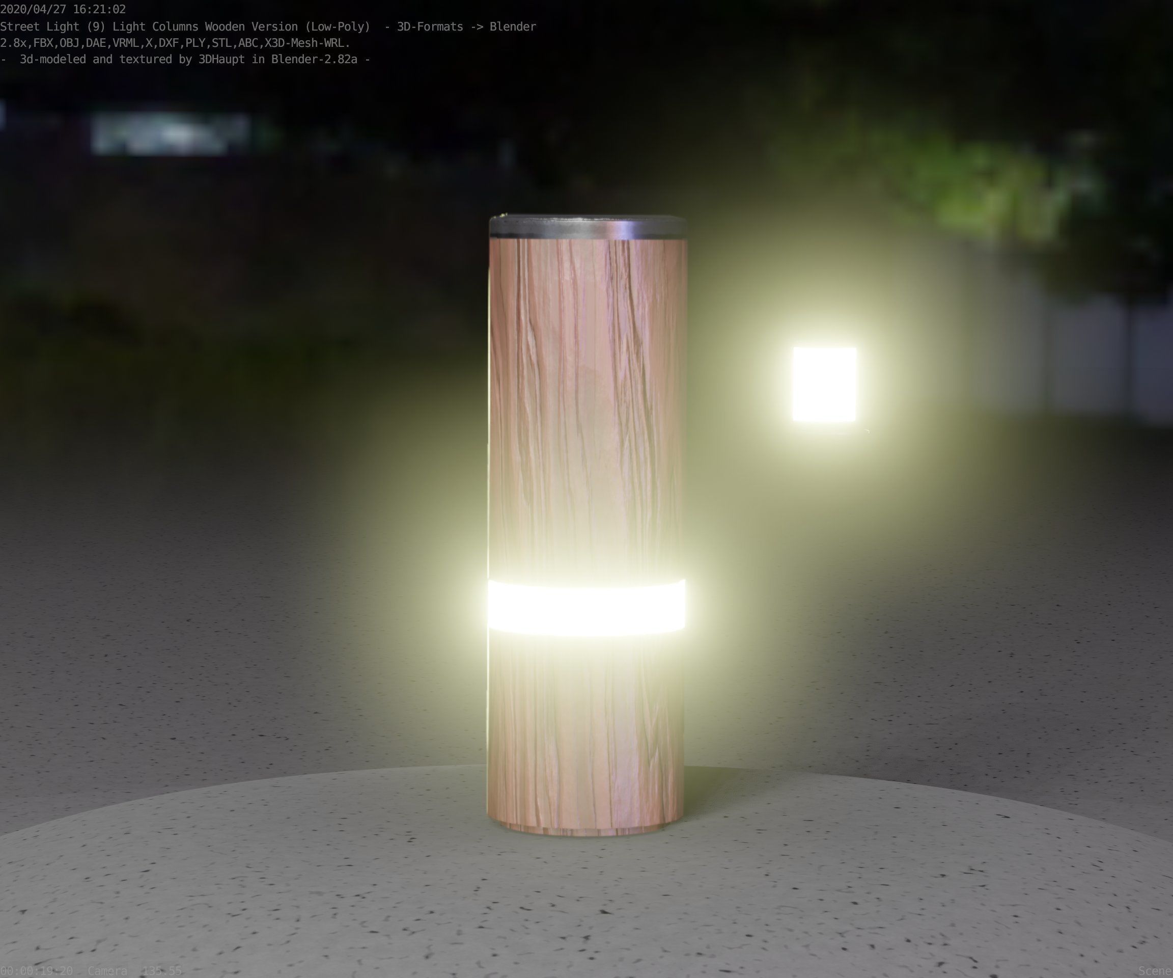 Wood Light-Column 5 - Low-Poly Street-Light Set-9 Low-poly 3D model_76