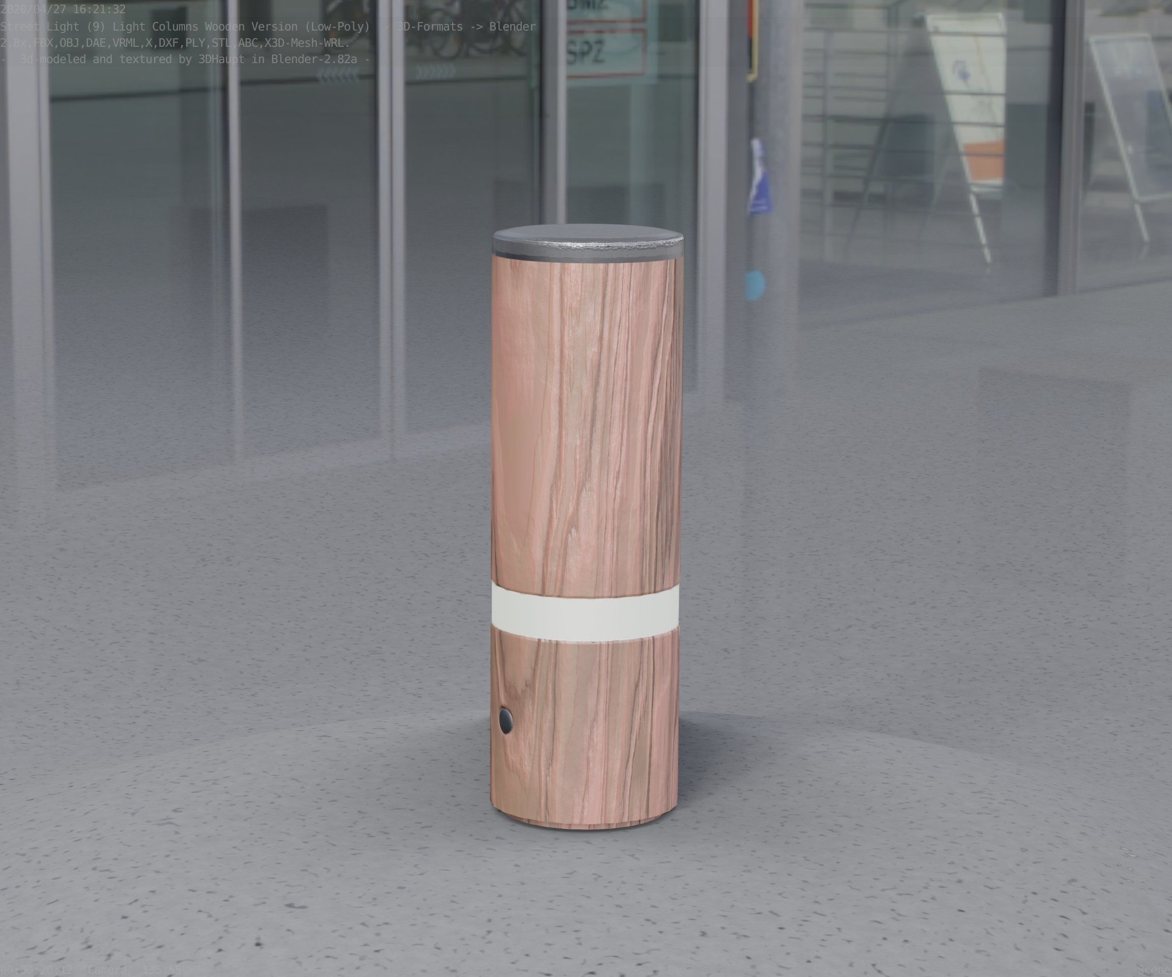 Wood Light-Column 5 - Low-Poly Street-Light Set-9 Low-poly 3D model_92
