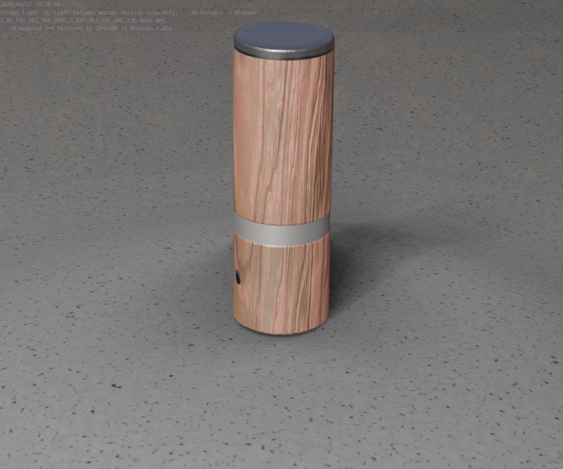 Wood Light-Column 5 - Low-Poly Street-Light Set-9 Low-poly 3D model_53