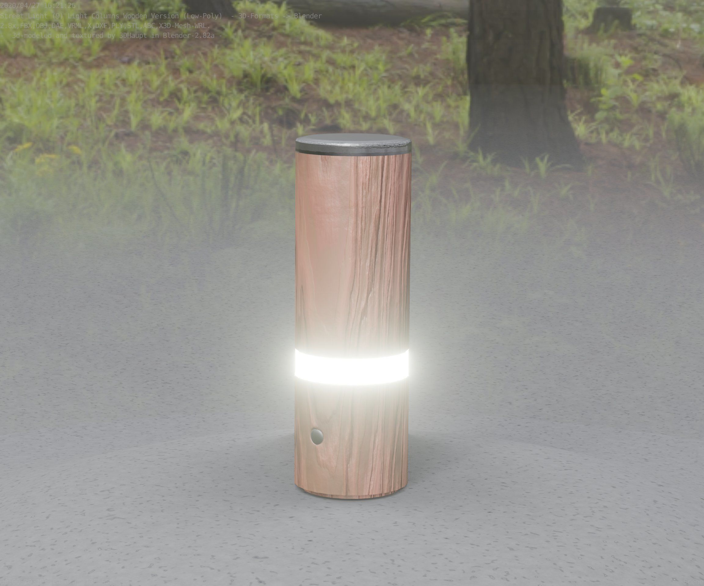 Wood Light-Column 5 - Low-Poly Street-Light Set-9 Low-poly 3D model_90