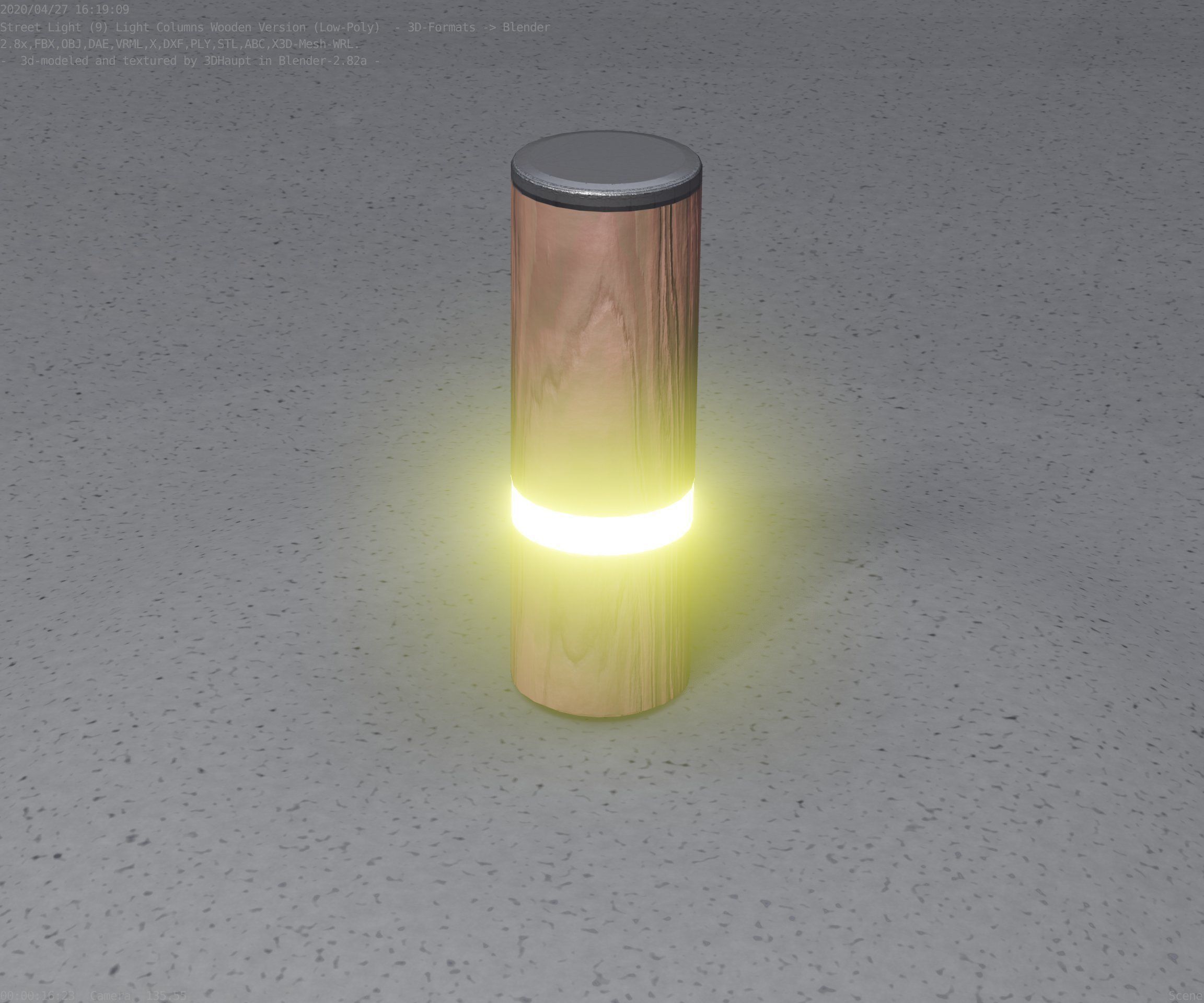 Wood Light-Column 5 - Low-Poly Street-Light Set-9 Low-poly 3D model_18