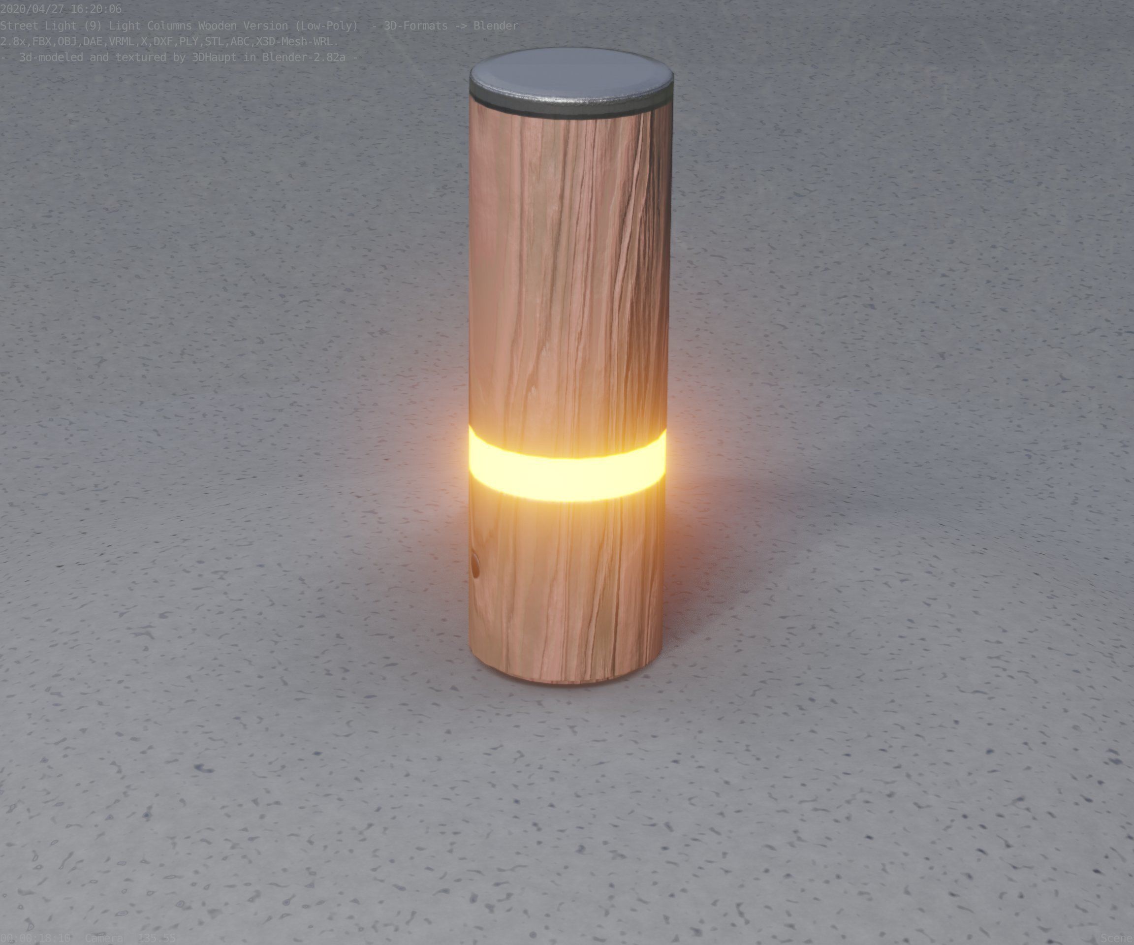Wood Light-Column 5 - Low-Poly Street-Light Set-9 Low-poly 3D model_54