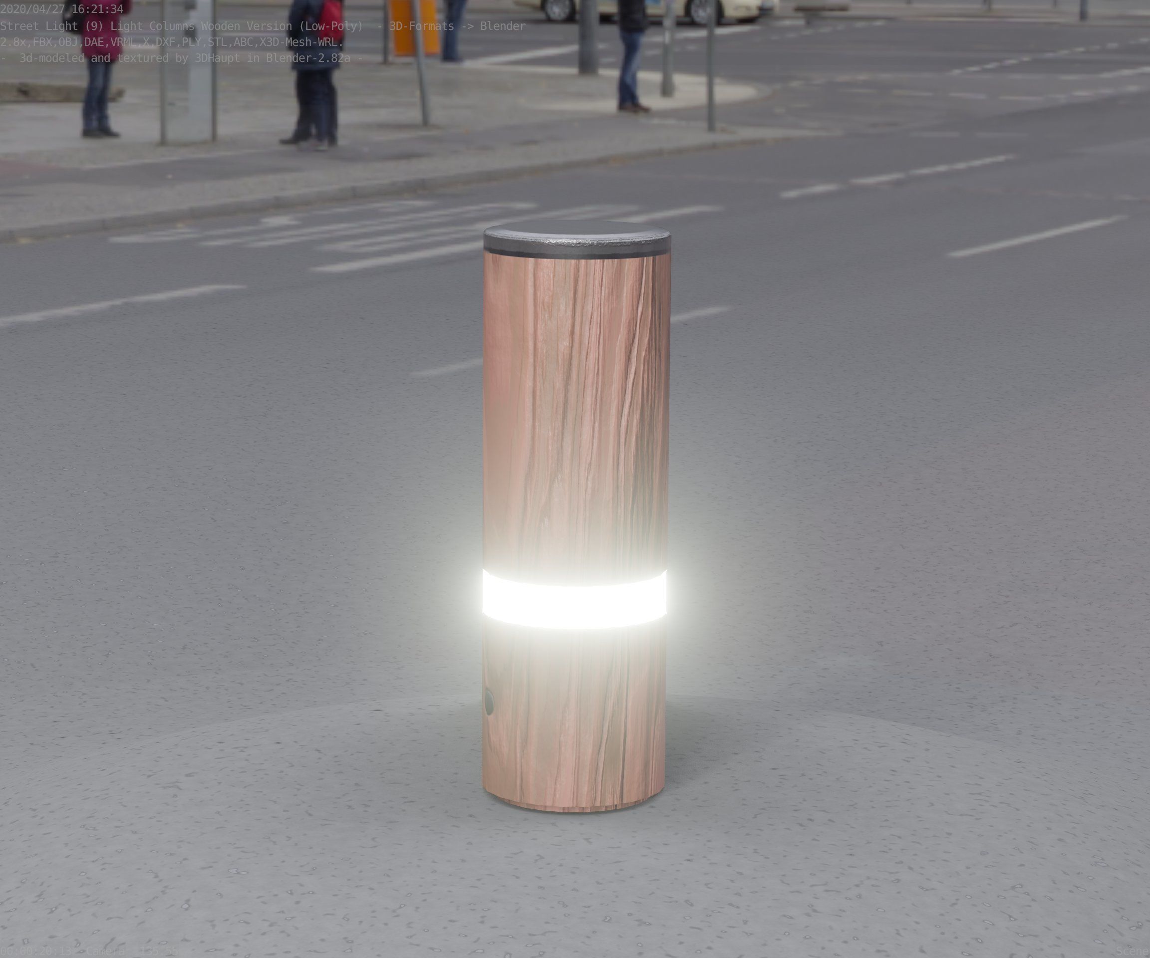 Wood Light-Column 5 - Low-Poly Street-Light Set-9 Low-poly 3D model_93