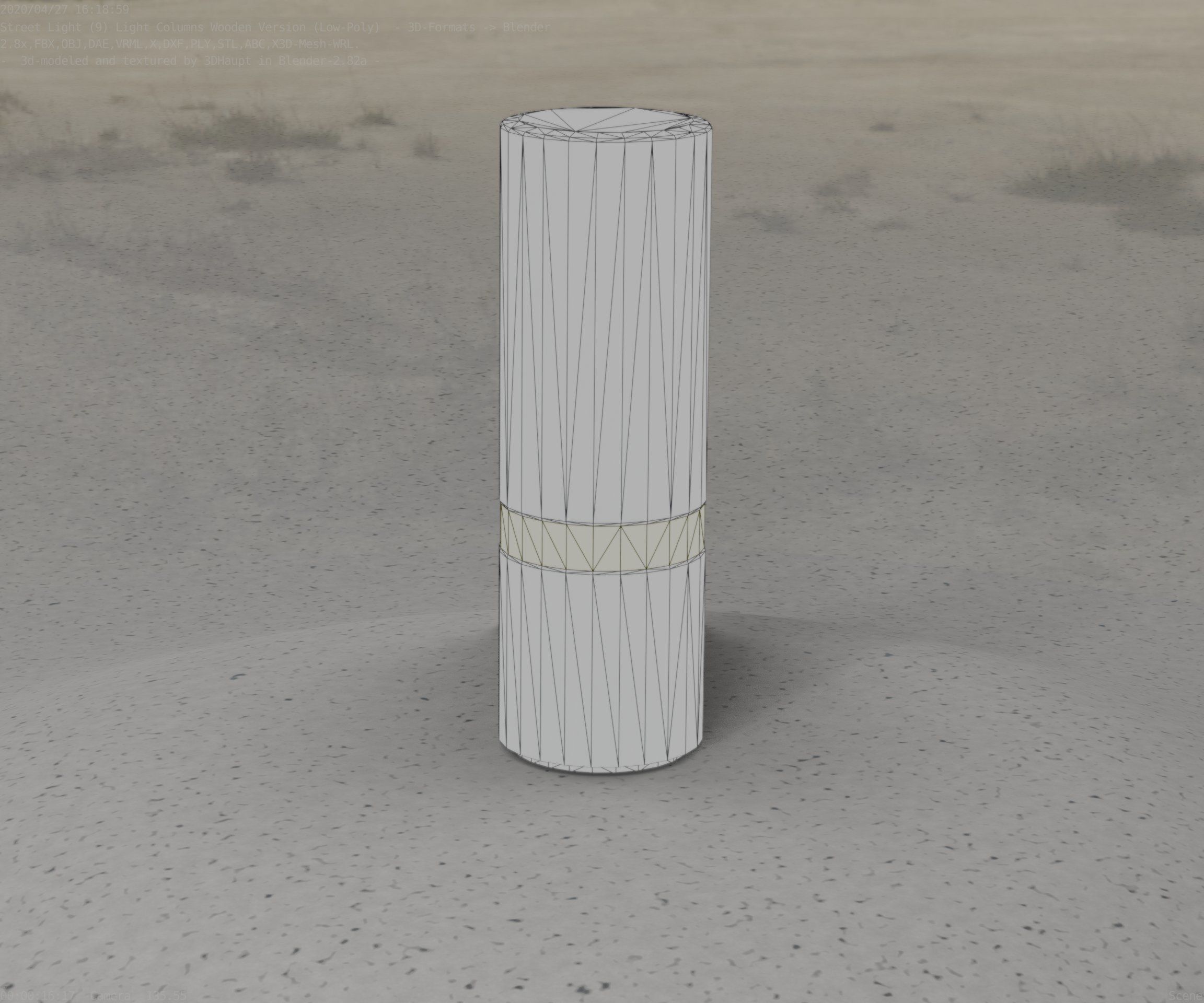 Wood Light-Column 5 - Low-Poly Street-Light Set-9 Low-poly 3D model_12