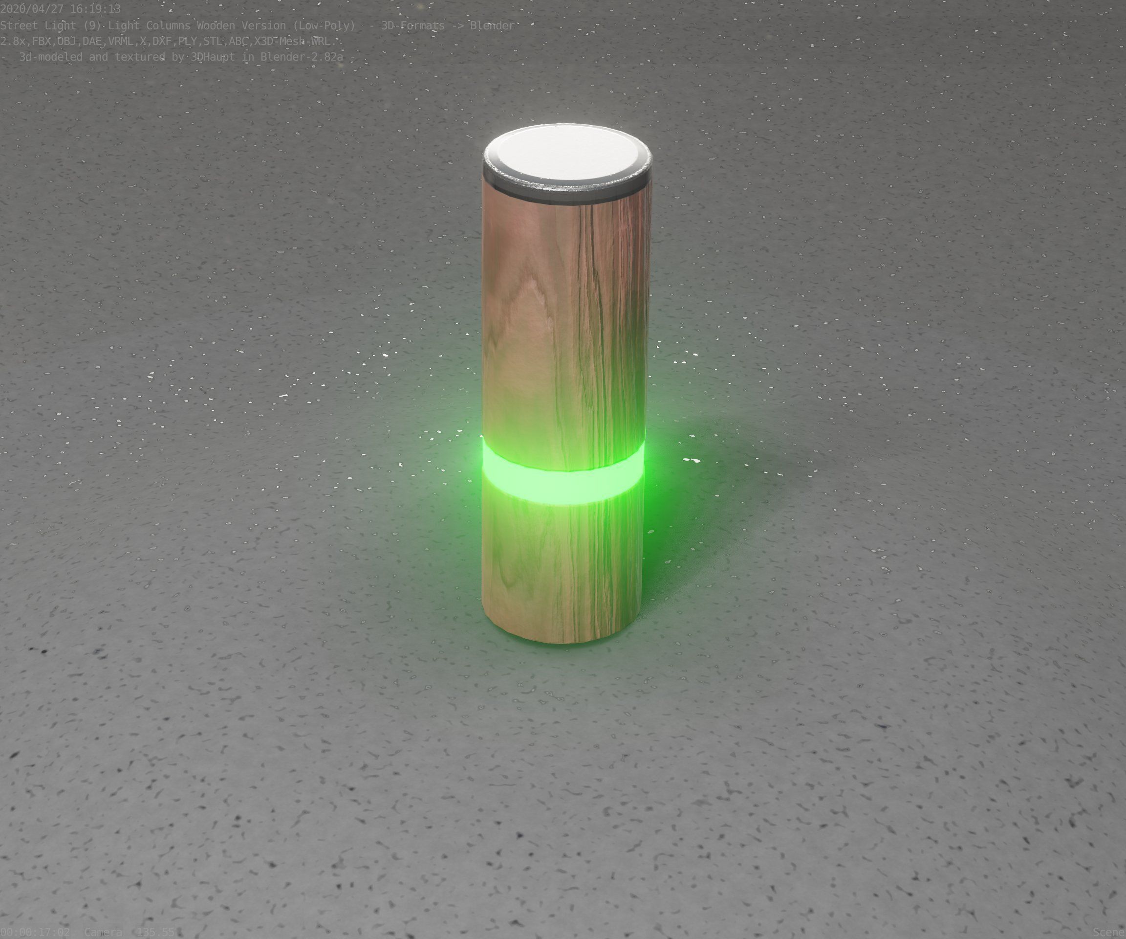 Wood Light-Column 5 - Low-Poly Street-Light Set-9 Low-poly 3D model_22