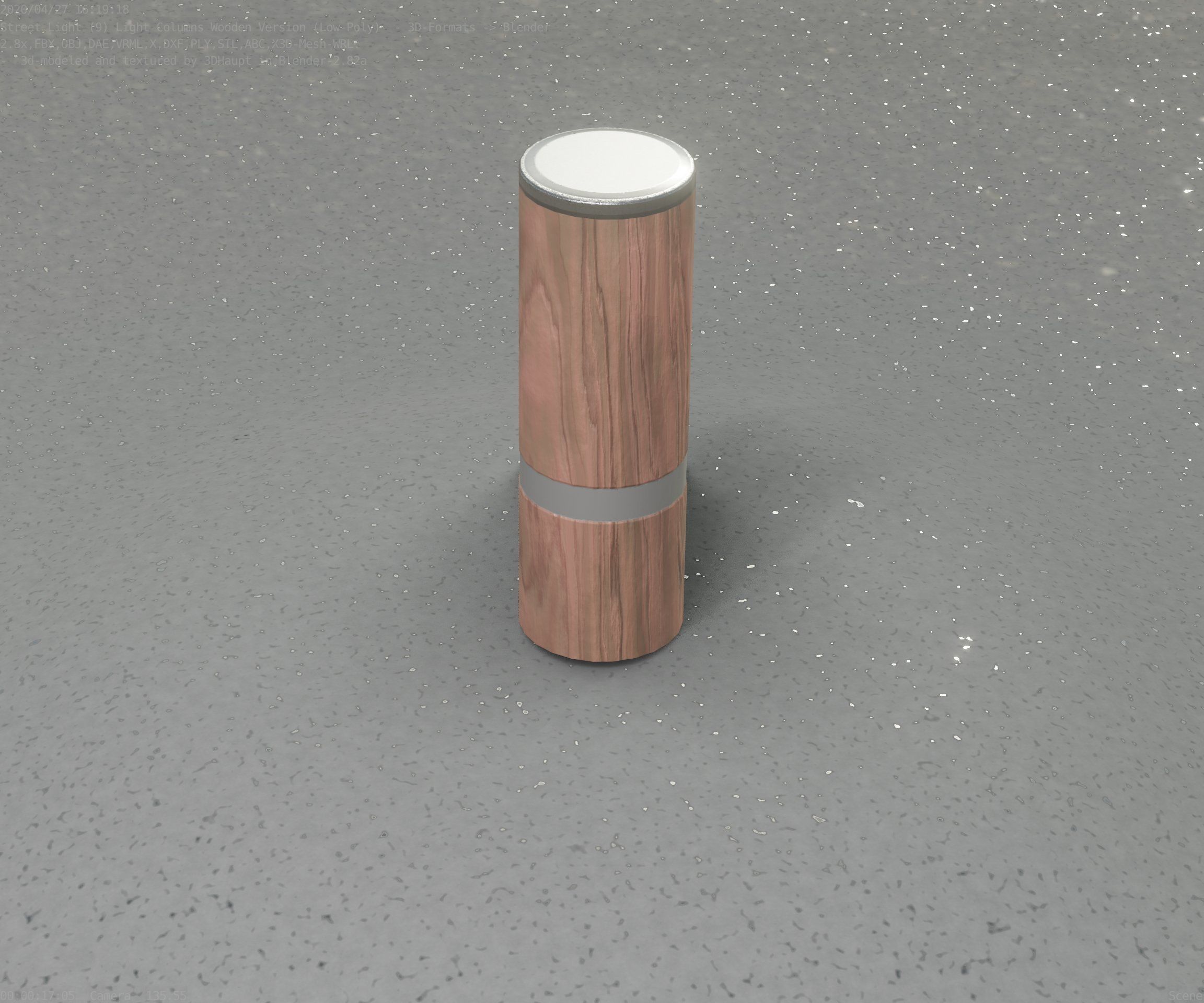 Wood Light-Column 5 - Low-Poly Street-Light Set-9 Low-poly 3D model_25