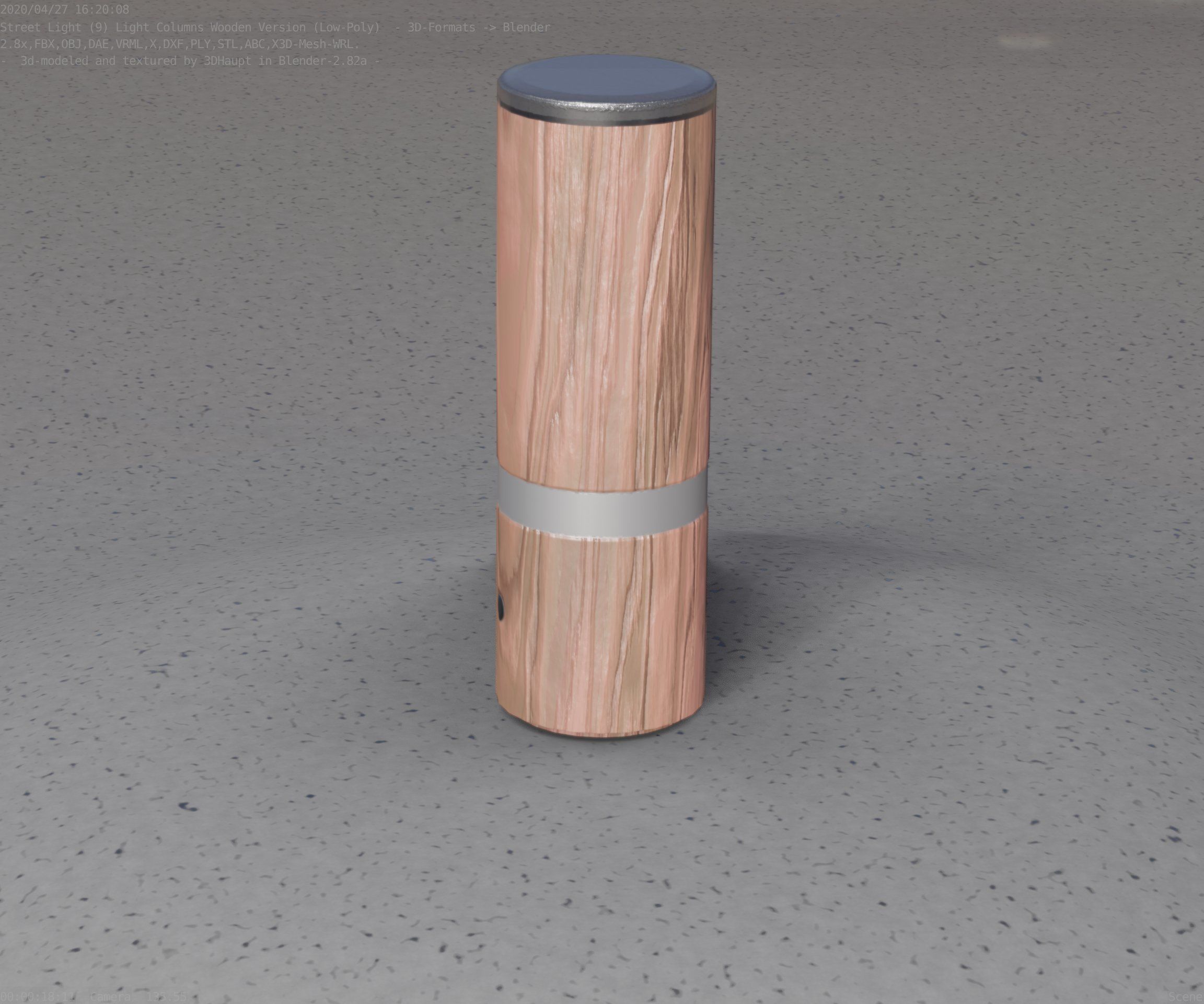 Wood Light-Column 5 - Low-Poly Street-Light Set-9 Low-poly 3D model_55