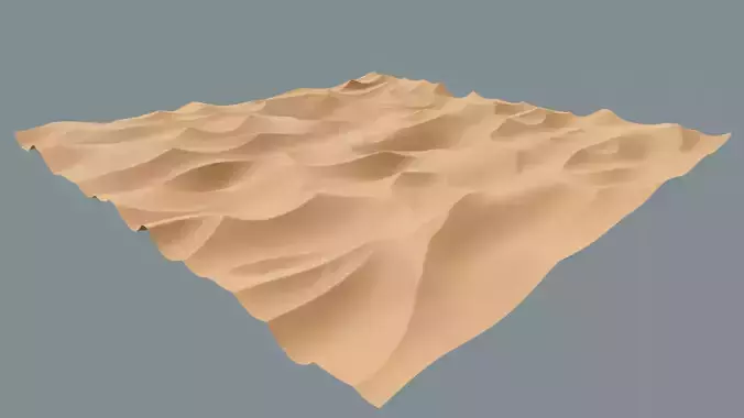 High-Poly Desert Sand Dune Landscape Model 3D model