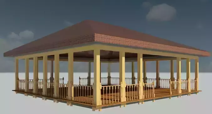 Gazebo with railings