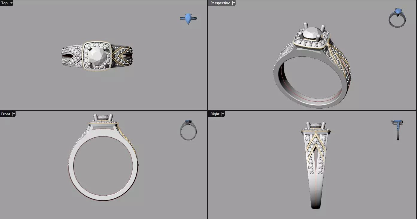 woman very nice diamond ring 3D print model