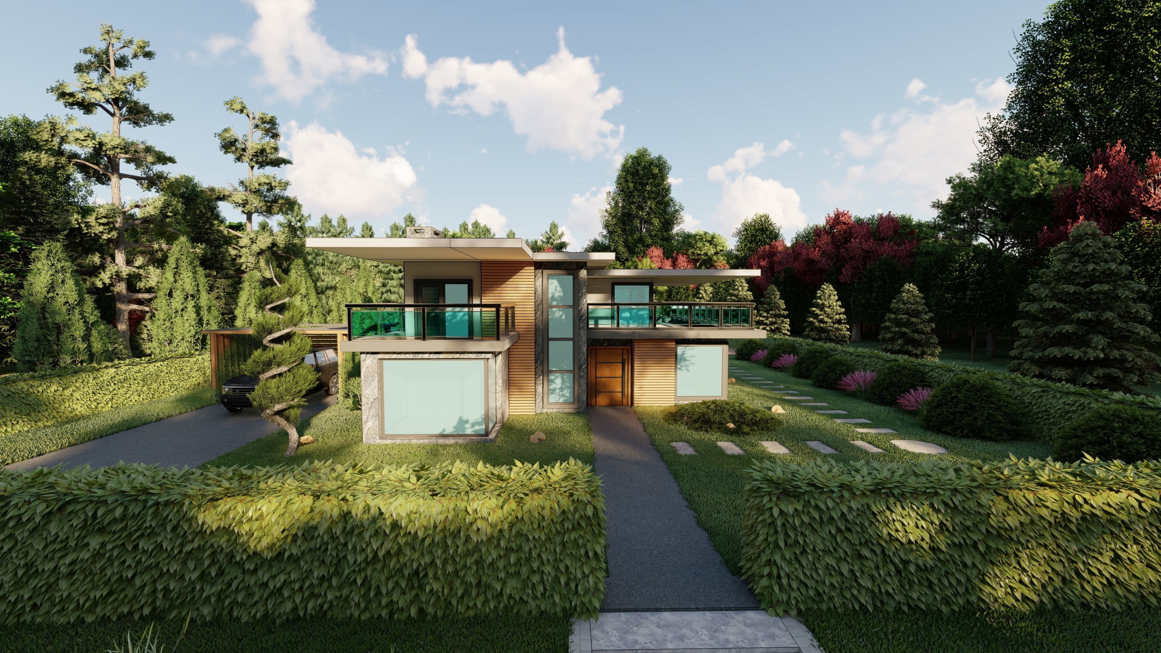 3D Villa With Garden 2 3D model_14