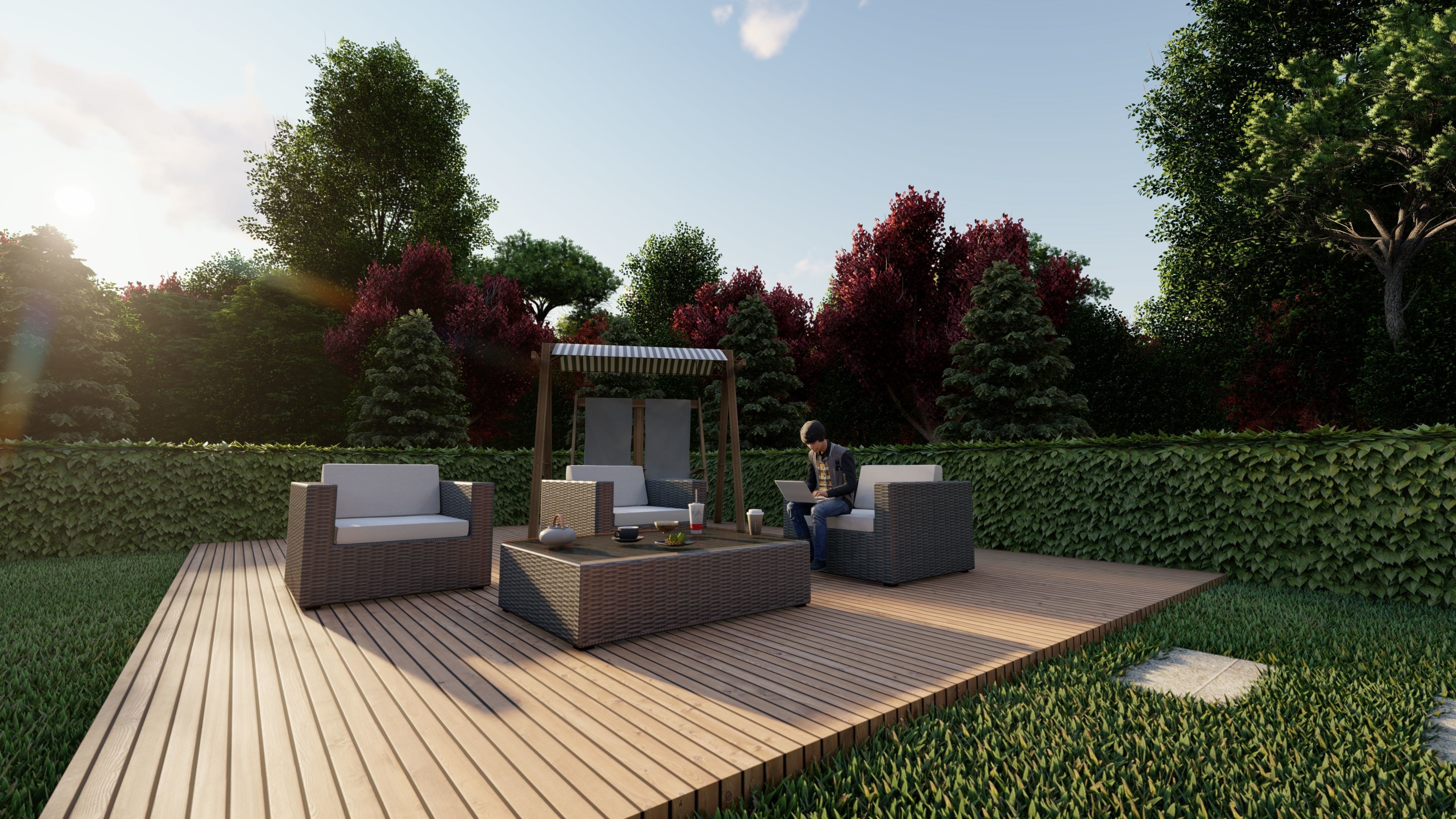 3D Villa With Garden 2 3D model_15