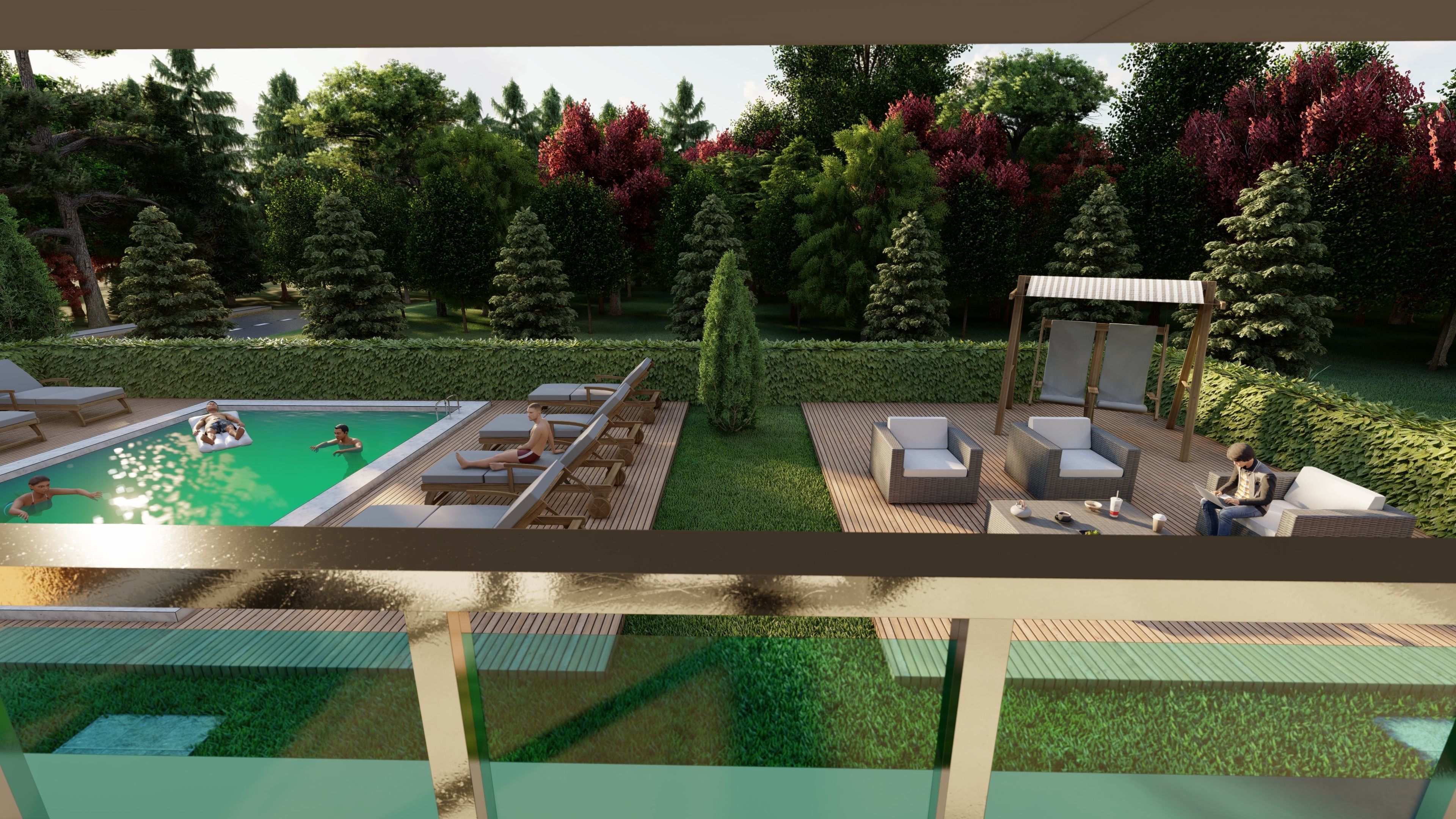 3D Villa With Garden 2 3D model_11