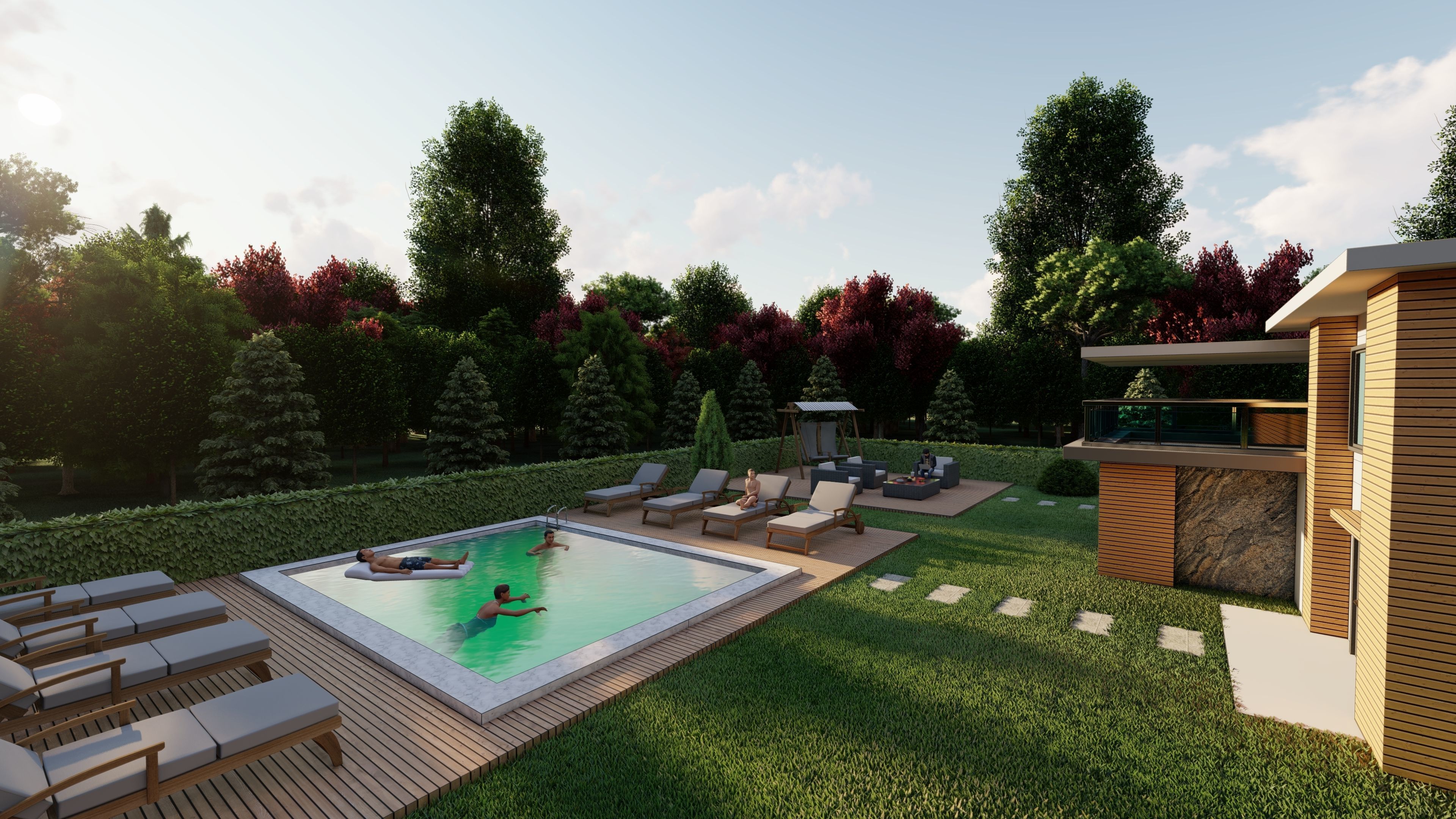 3D Villa With Garden 2 3D model_22