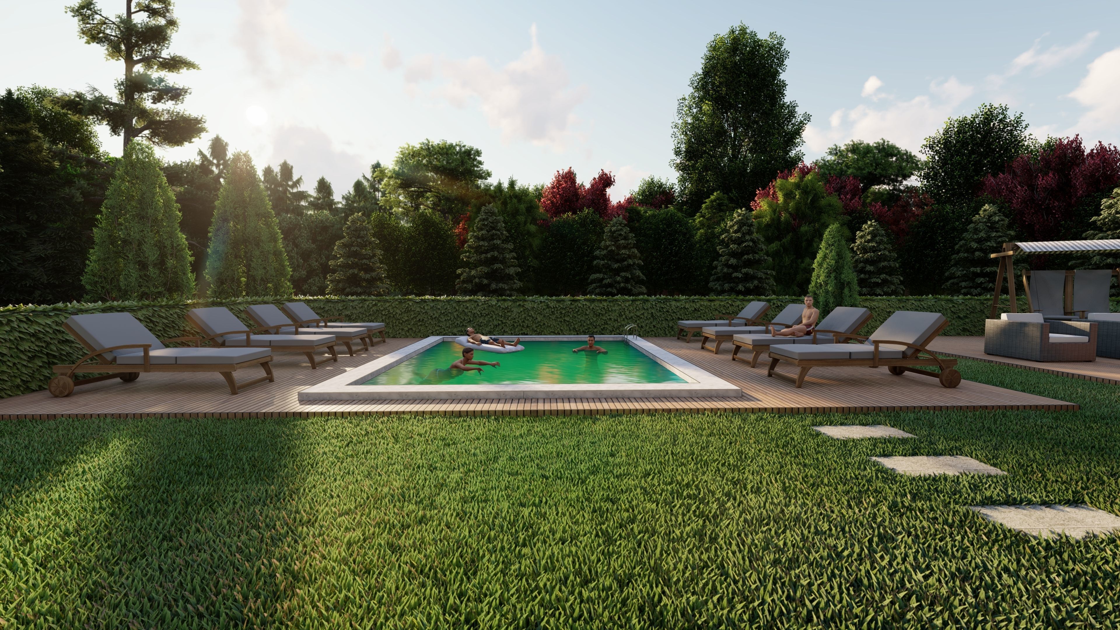 3D Villa With Garden 2 3D model_16