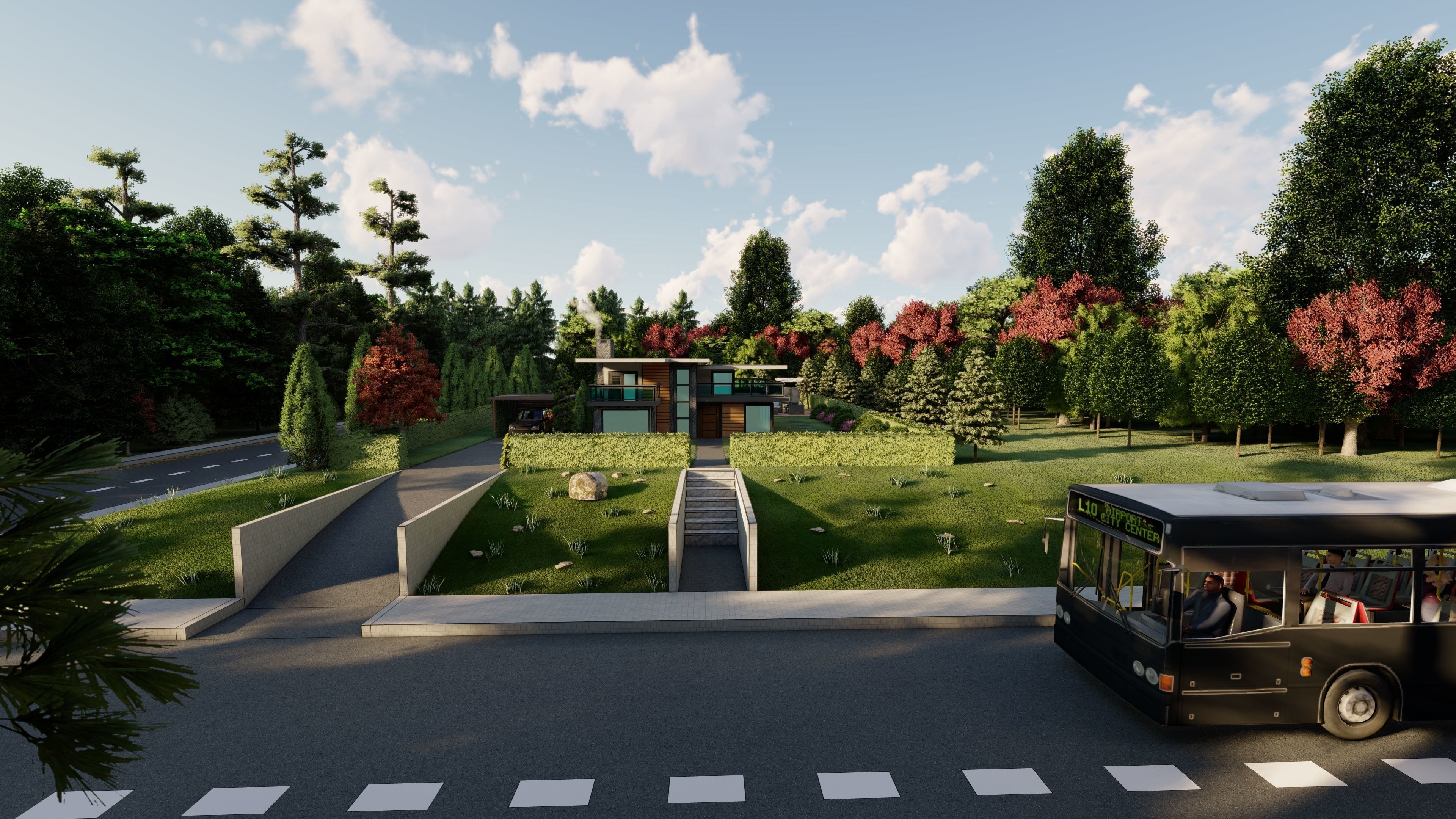 3D Villa With Garden 2 3D model_24