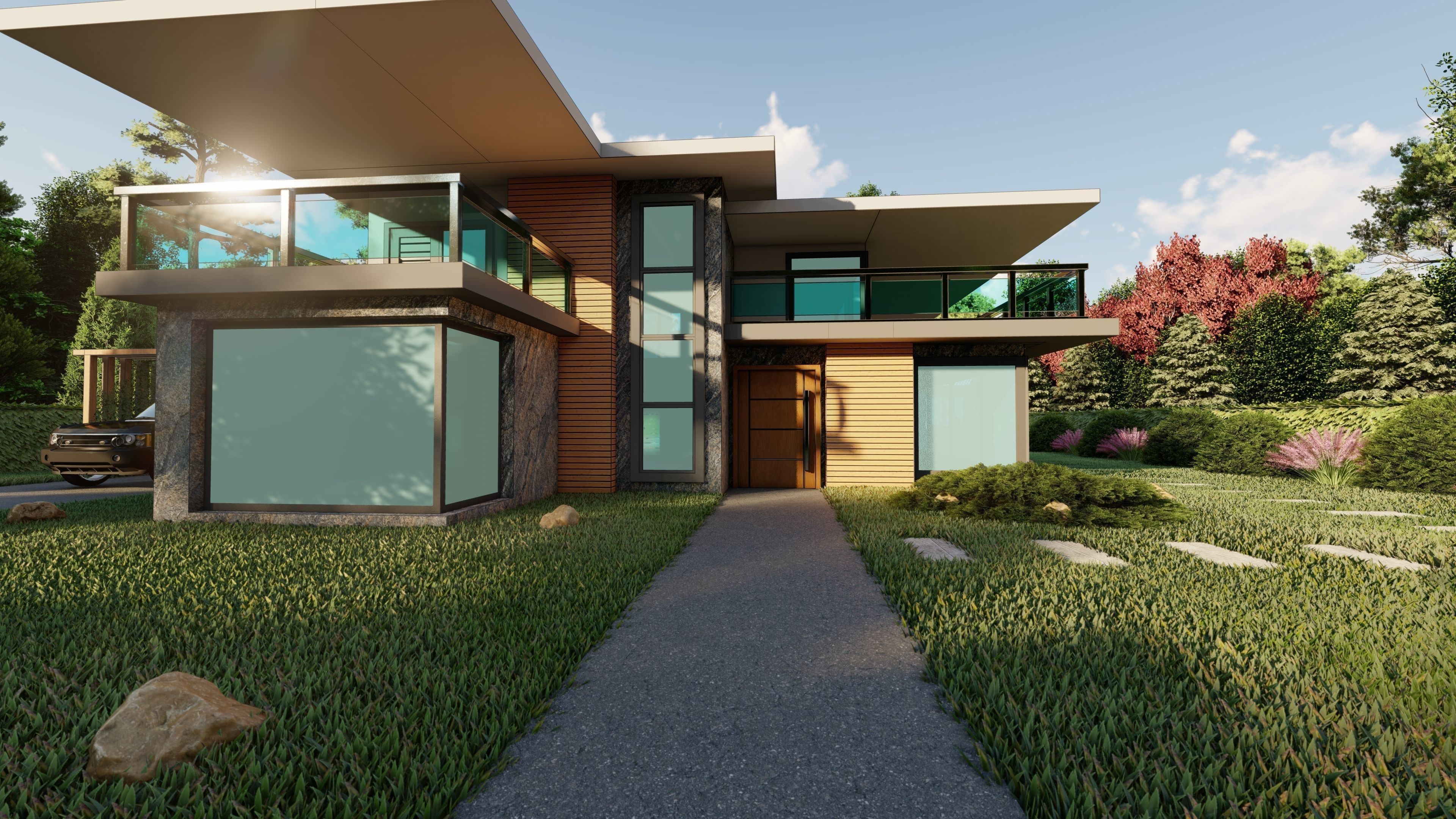 3D Villa With Garden 2 3D model_6