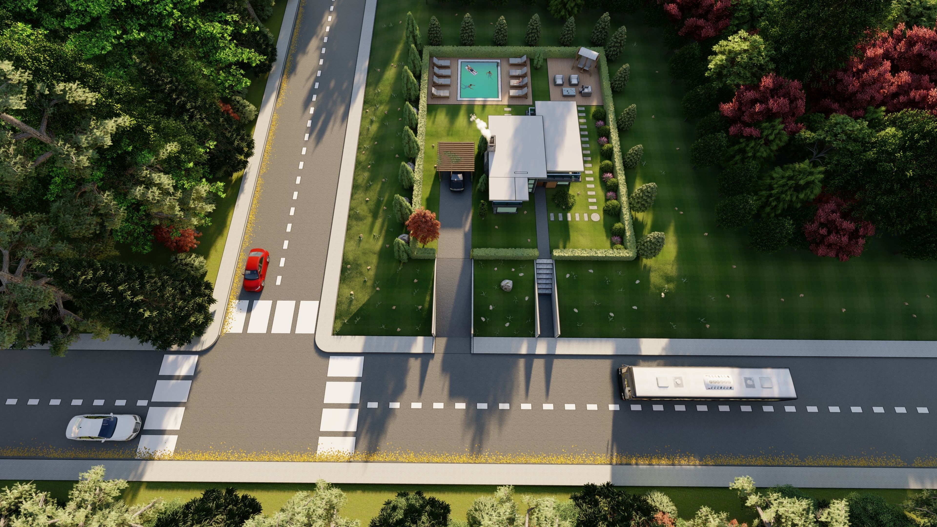 3D Villa With Garden 2 3D model_10
