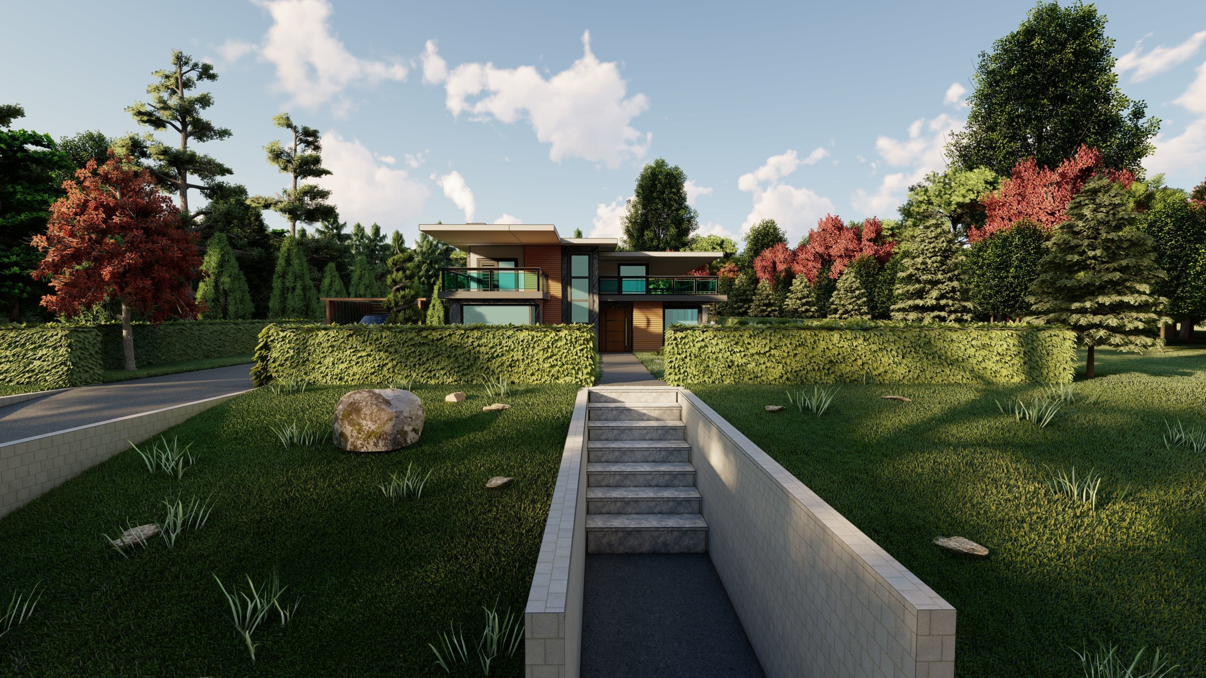 3D Villa With Garden 2 3D model_25