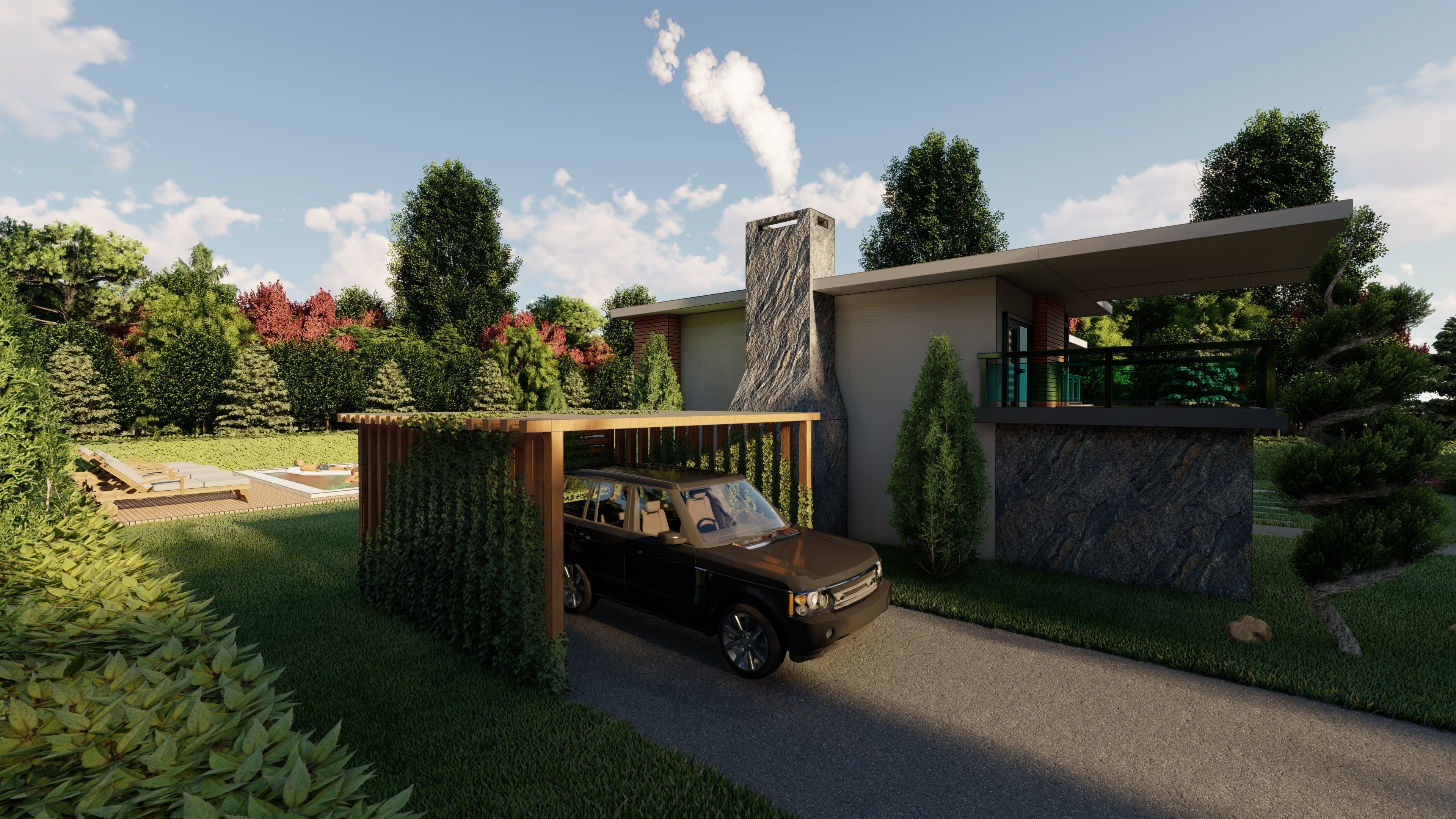 3D Villa With Garden 2 3D model_19