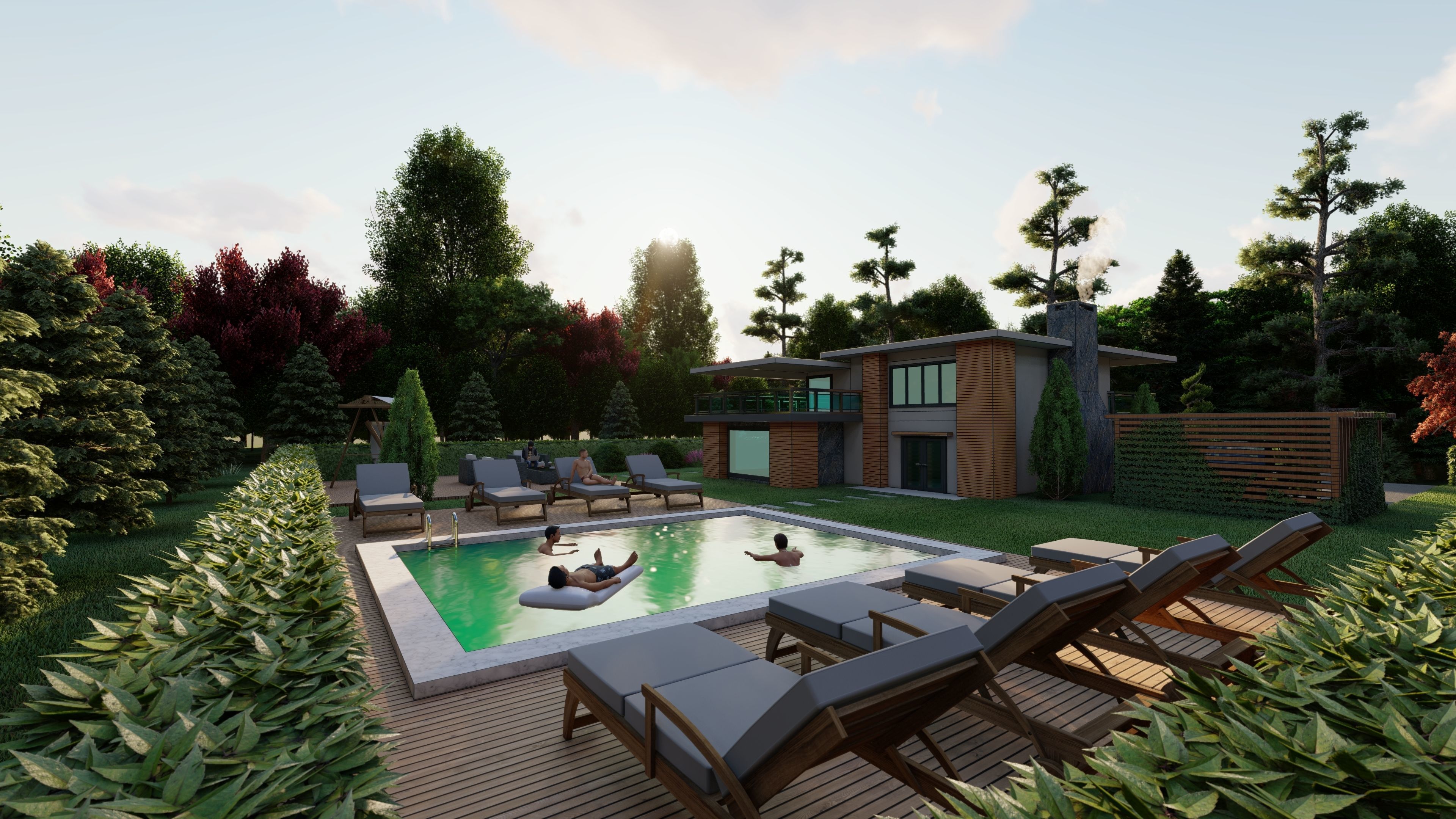3D Villa With Garden 2 3D model_23